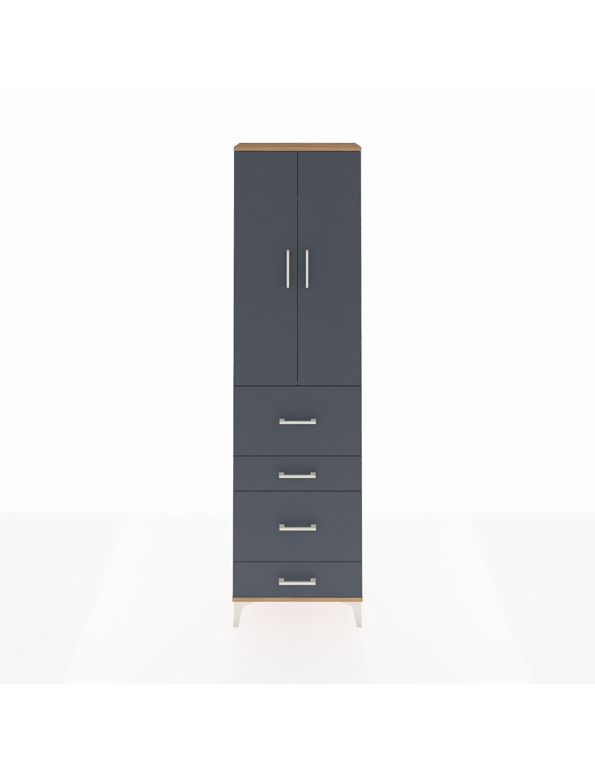 Arges Dolap 2 Raflı 4 Çekmeceli Tek Askılı 60x30x221 - S29M133V8A