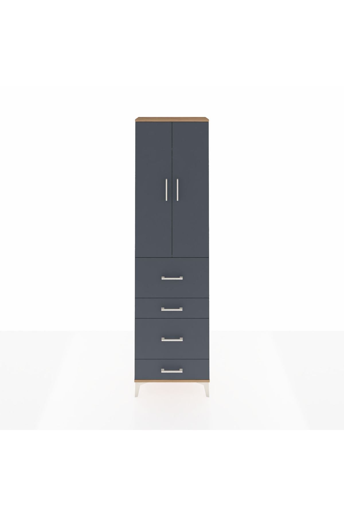 Arges Dolap 2 Raflı 4 Çekmeceli Tek Askılı 60x30x221 - S29M133V8A