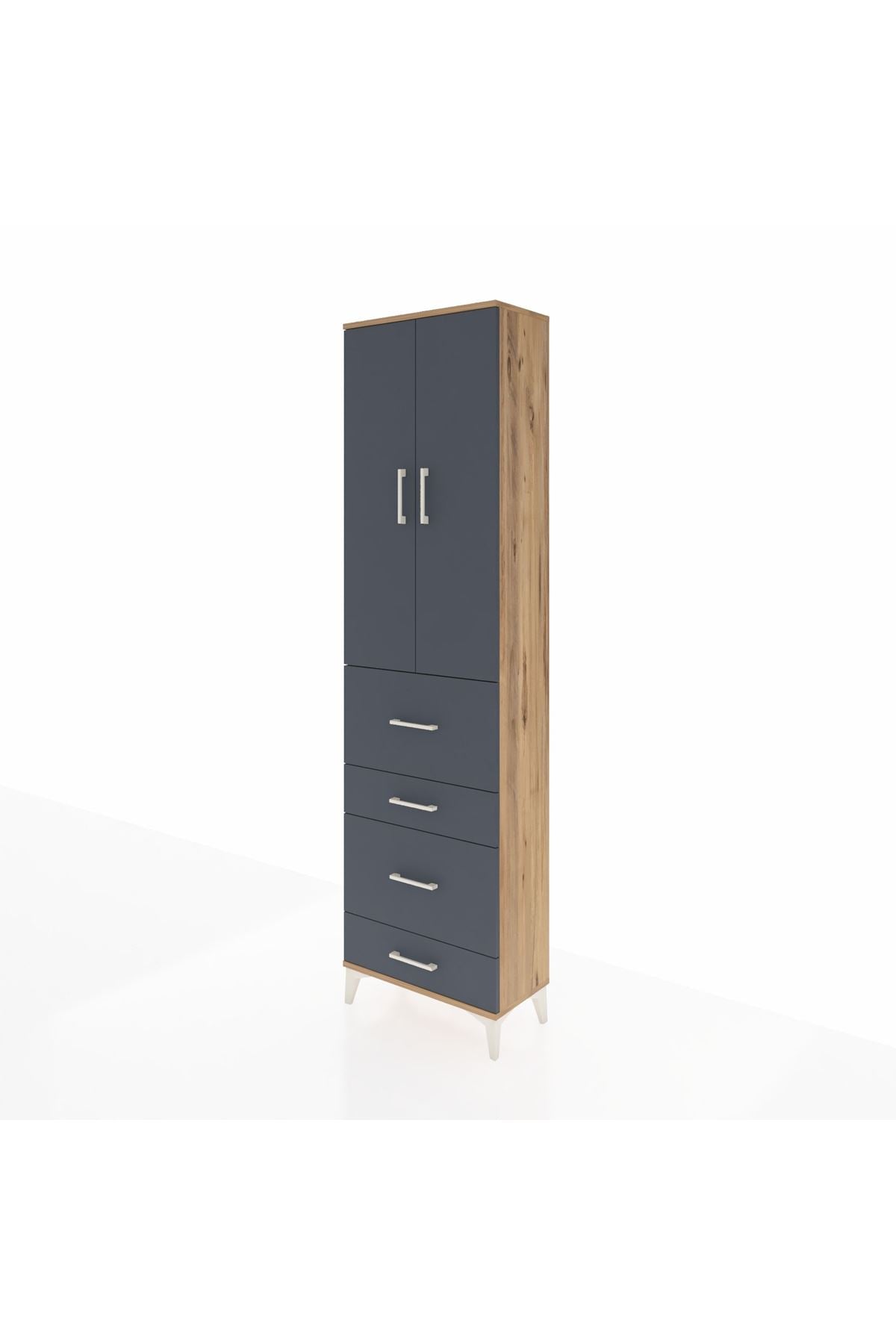 Arges Dolap 2 Raflı 4 Çekmeceli Tek Askılı 60x30x221 - S29M133V8A