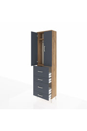 Arges Dolap 2 Raflı 4 Çekmeceli Tek Askılı 60x30x221 - S29M133V8A