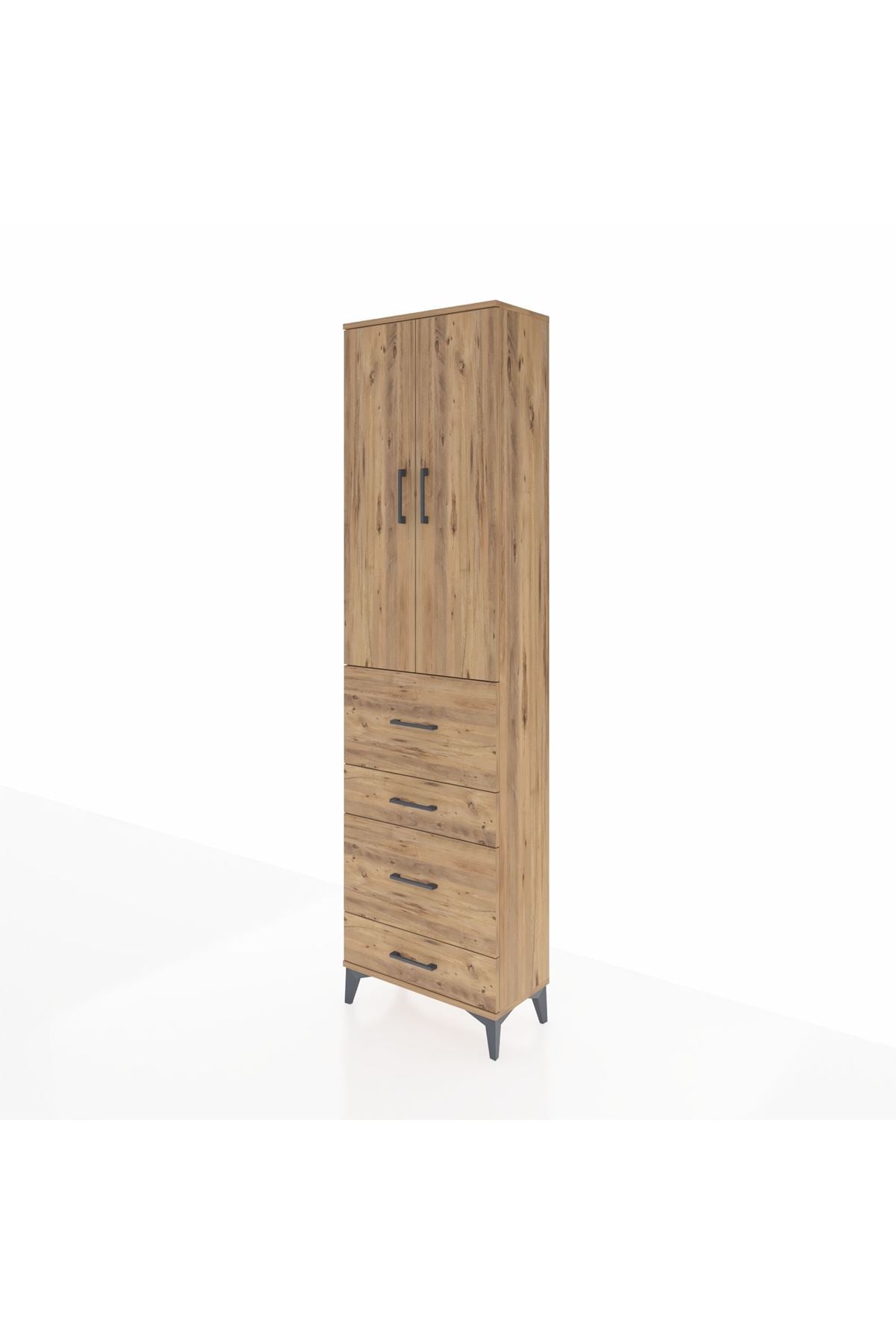 Arges Dolap 2 Raflı 4 Çekmeceli Tek Askılı 60x30x221 - S29M133V9A