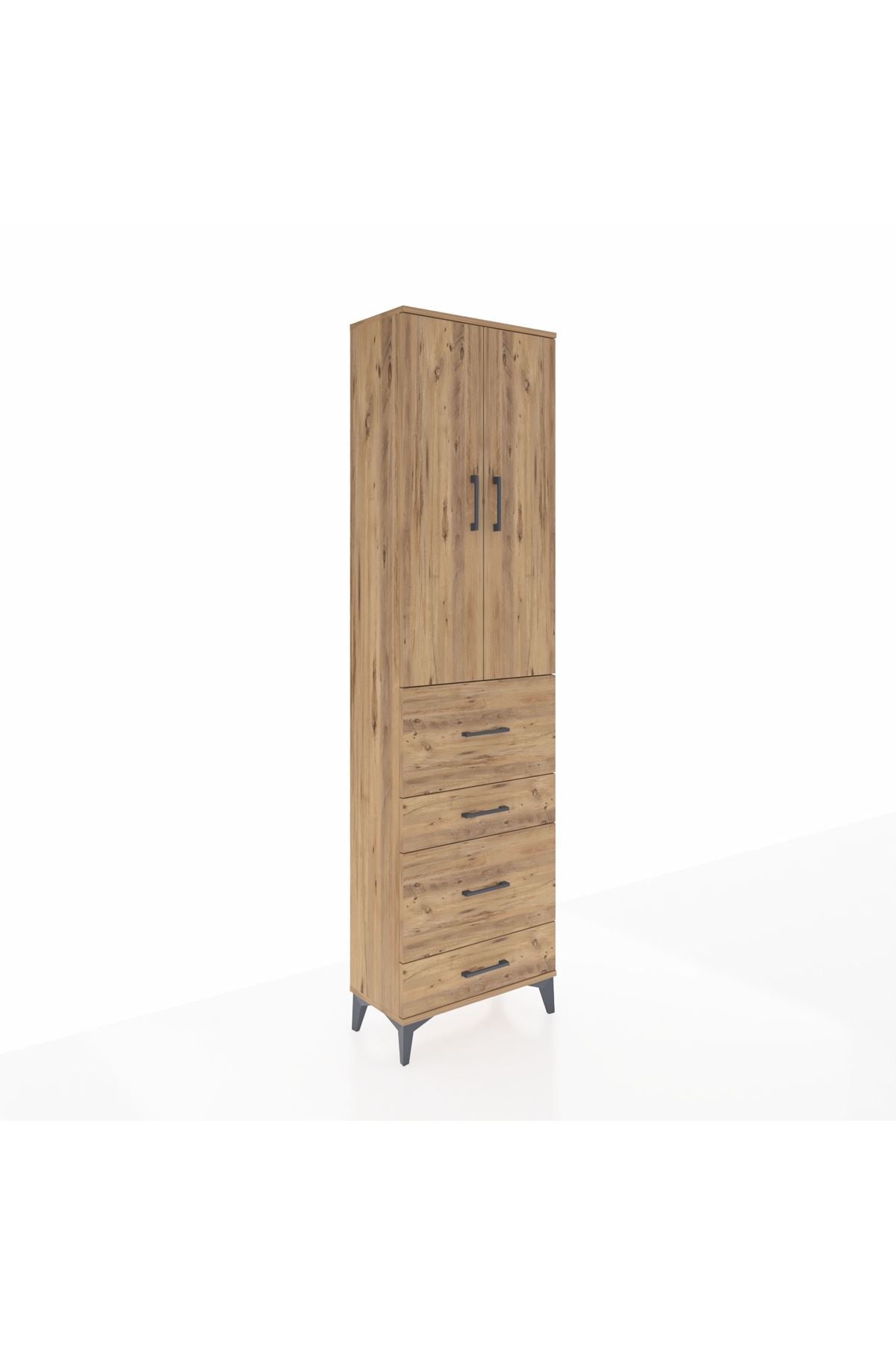Arges Dolap 2 Raflı 4 Çekmeceli Tek Askılı 60x30x221 - S29M133V9A