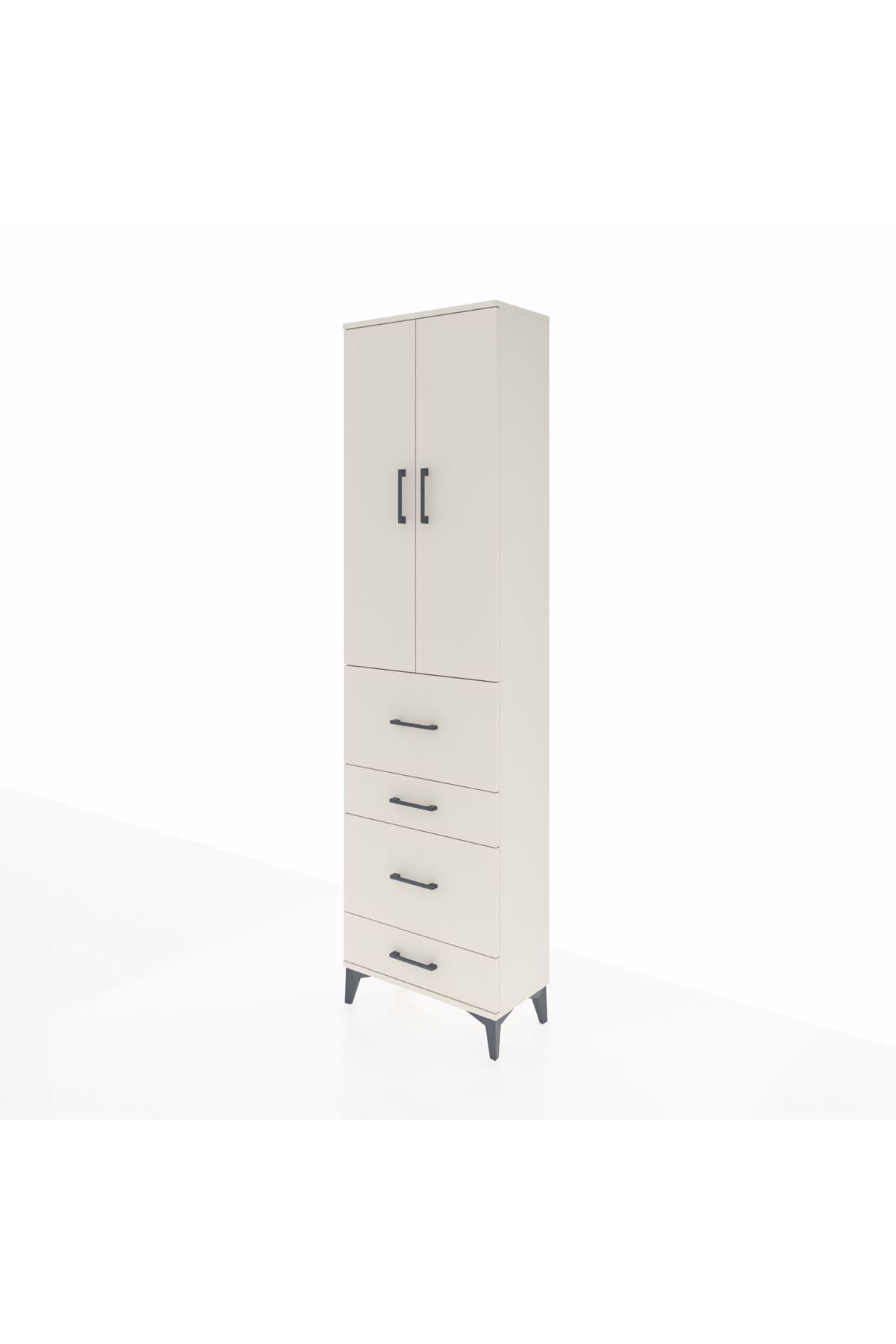 Arges Dolap 3 Raflı 4 Çekmeceli 2 Kapaklı 60x30x221 - S29M134V1A