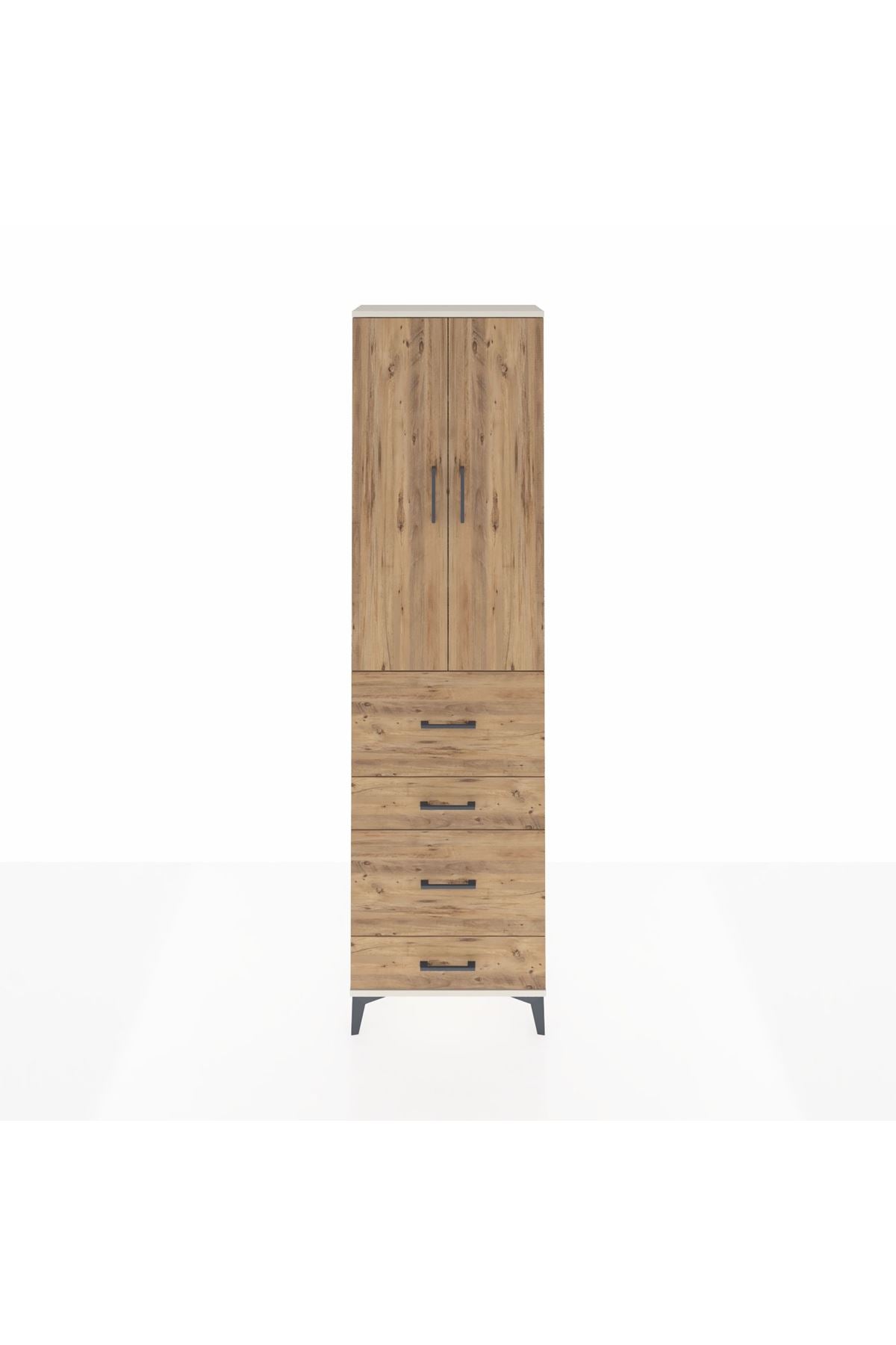 Arges Dolap 3 Raflı 4 Çekmeceli 2 Kapaklı 60x30x221 - S29M134V3A