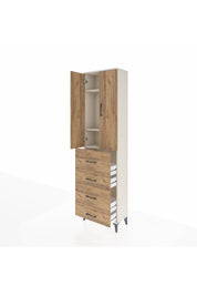 Arges Dolap 3 Raflı 4 Çekmeceli 2 Kapaklı 60x30x221 - S29M134V3A
