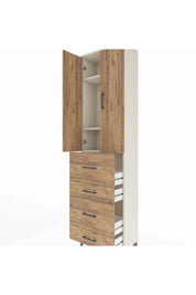 Arges Dolap 3 Raflı 4 Çekmeceli 2 Kapaklı 60x30x221 - S29M134V3A
