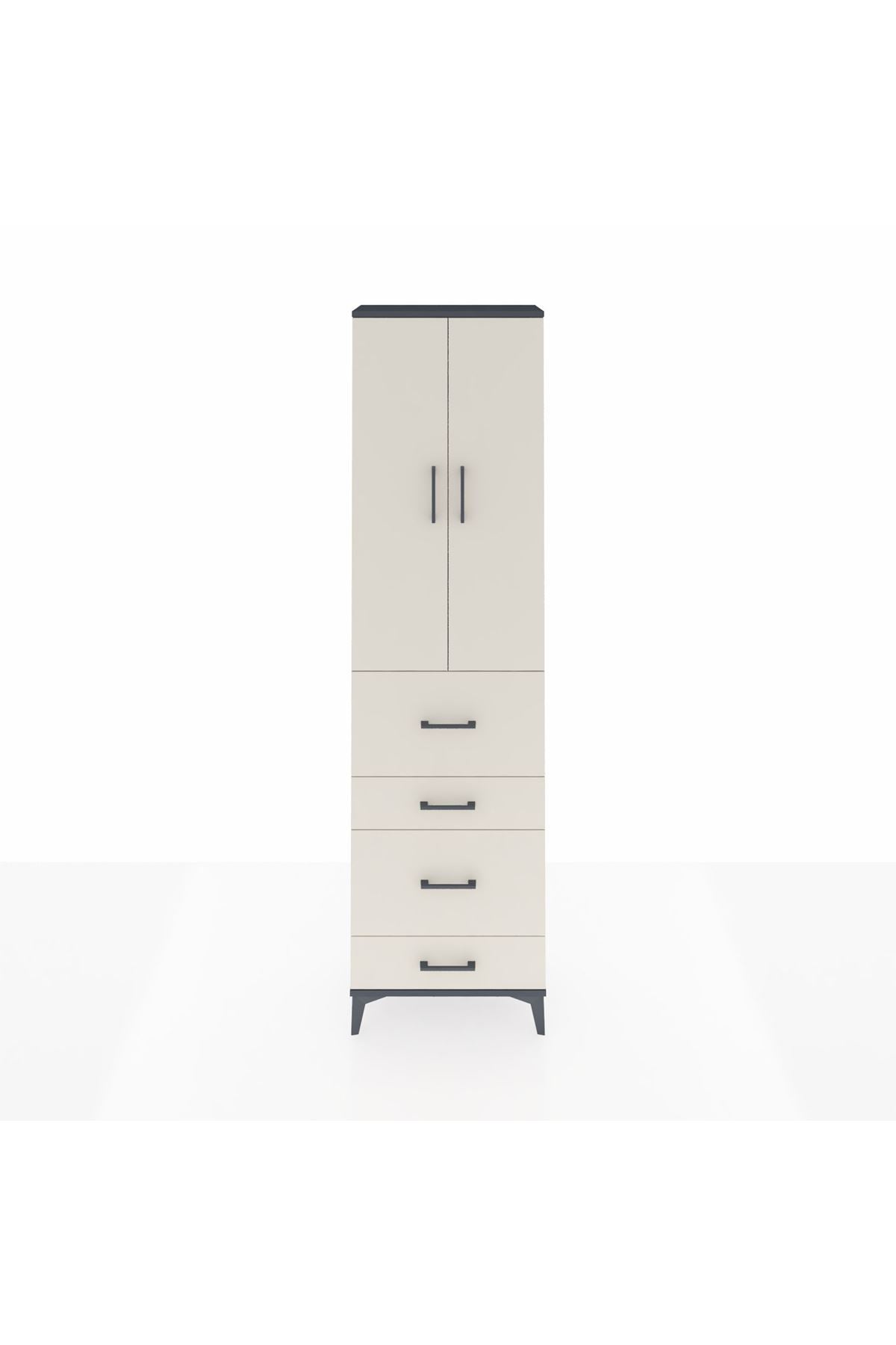Arges Dolap 3 Raflı 4 Çekmeceli 2 Kapaklı 60x30x221 - S29M134V4A