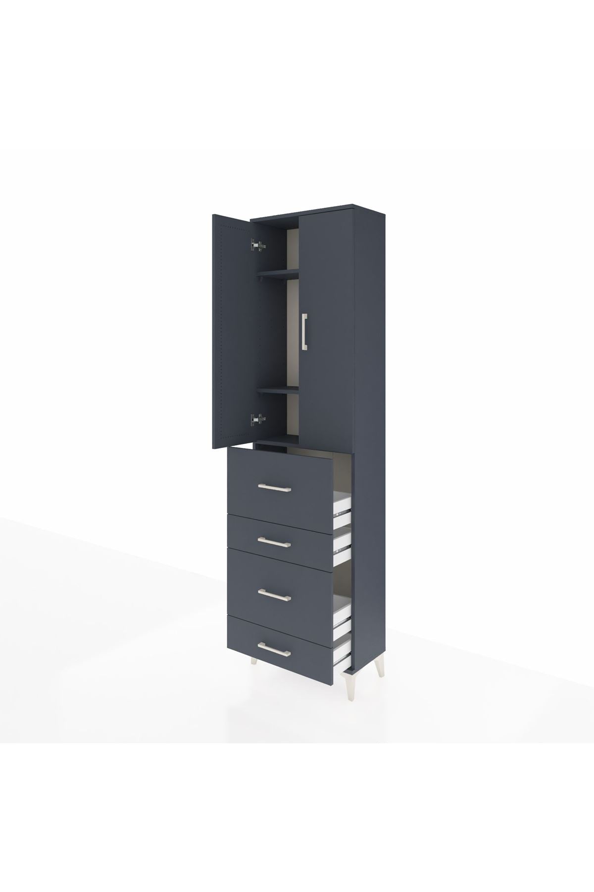 Arges Dolap 3 Raflı 4 Çekmeceli 2 Kapaklı 60x30x221 - S29M134V5A