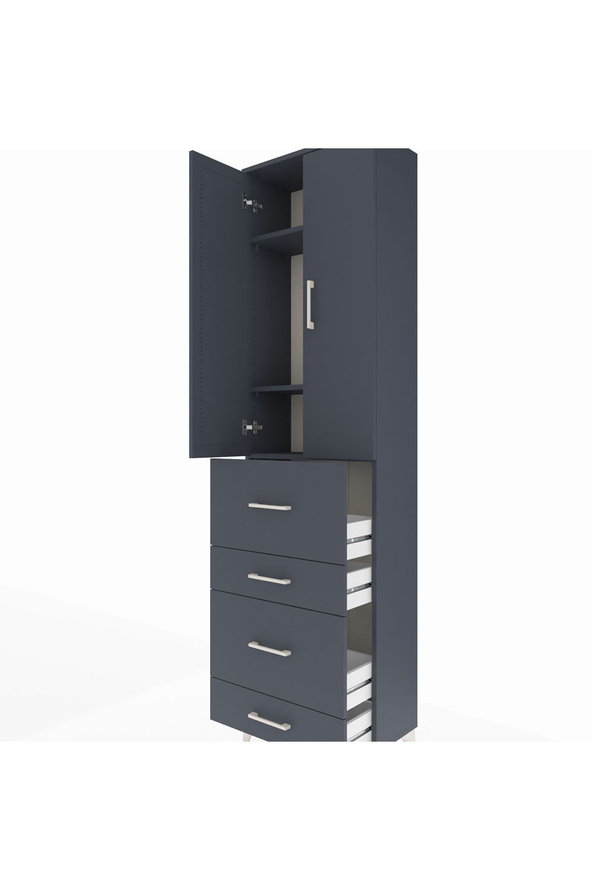 Arges Dolap 3 Raflı 4 Çekmeceli 2 Kapaklı 60x30x221 - S29M134V5A