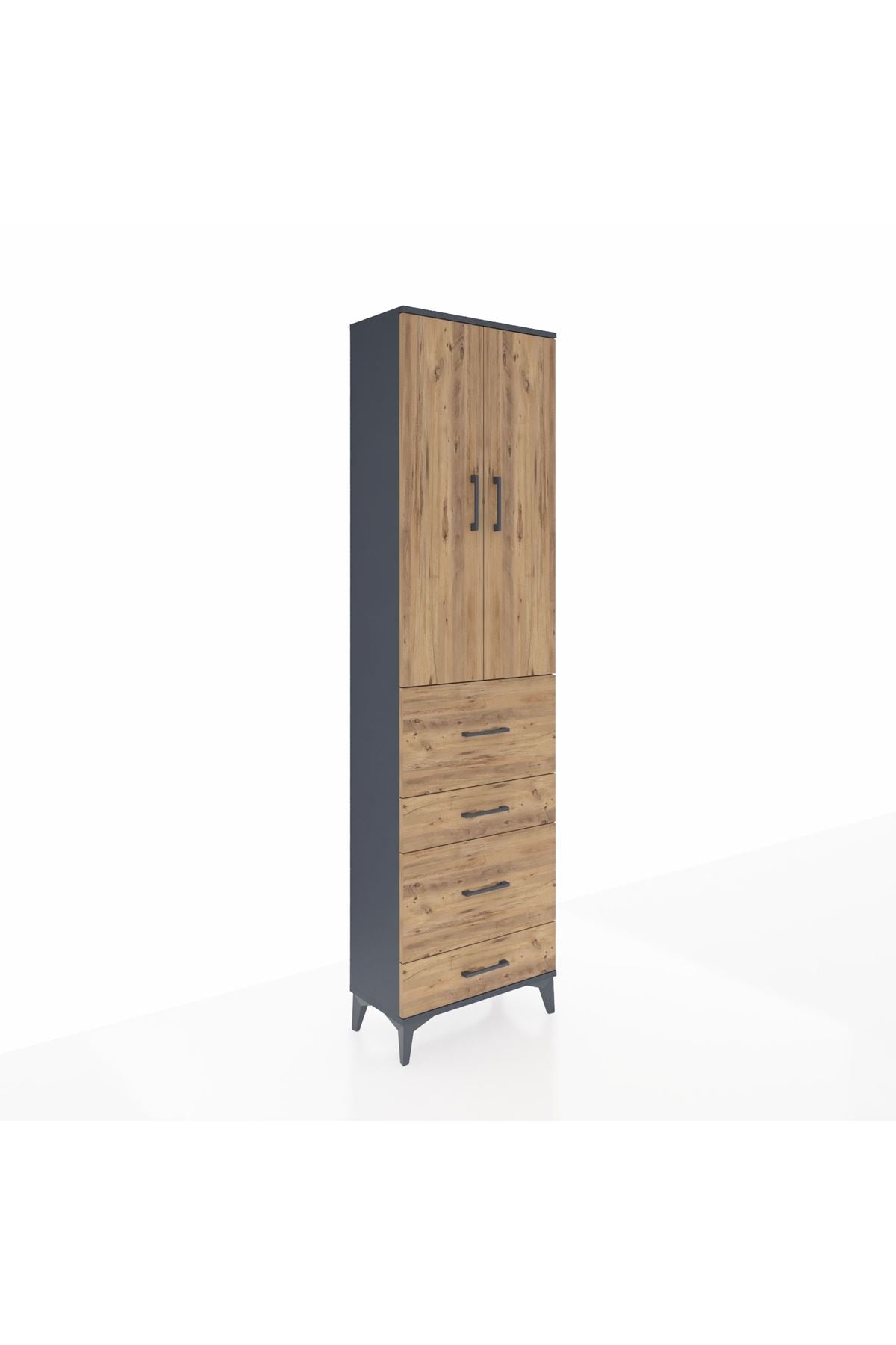 Arges Dolap 3 Raflı 4 Çekmeceli 2 Kapaklı 60x30x221 - S29M134V6A