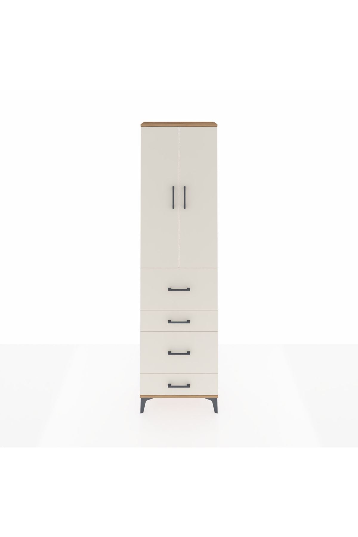 Arges Dolap 3 Raflı 4 Çekmeceli 2 Kapaklı 60x30x221 - S29M134V7A