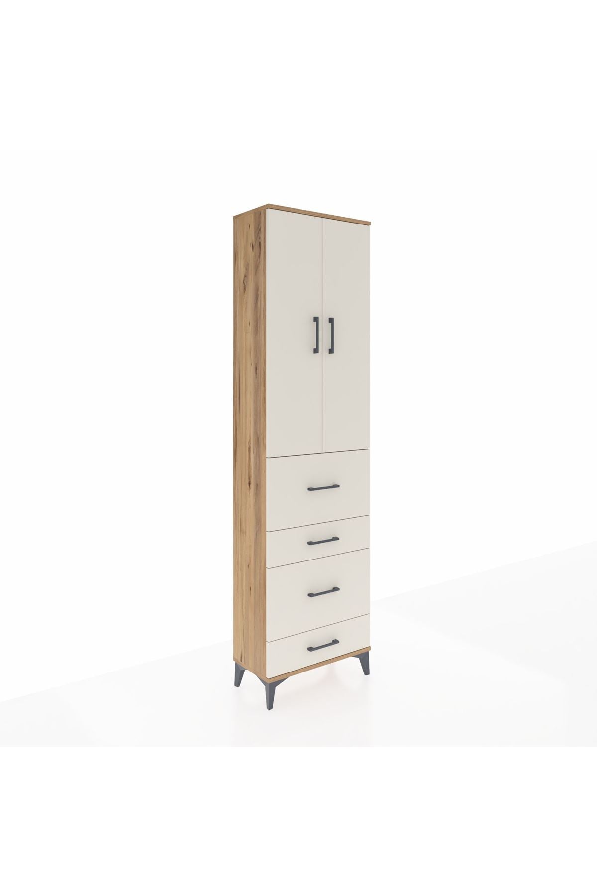 Arges Dolap 3 Raflı 4 Çekmeceli 2 Kapaklı 60x30x221 - S29M134V7A