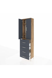 Arges Dolap 3 Raflı 4 Çekmeceli 2 Kapaklı 60x30x221 - S29M134V8A