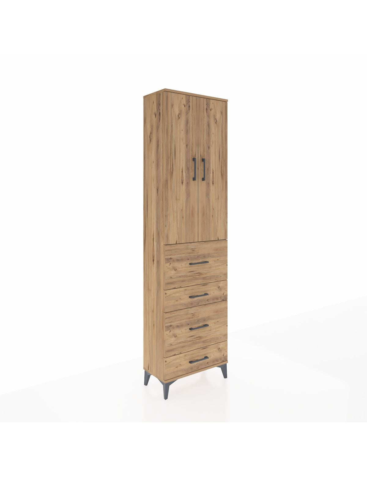 Arges Dolap 3 Raflı 4 Çekmeceli 2 Kapaklı 60x30x221 - S29M134V9A