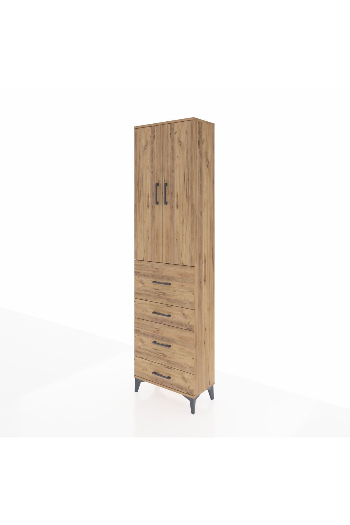 Arges Dolap 3 Raflı 4 Çekmeceli 2 Kapaklı 60x30x221 - S29M134V9A