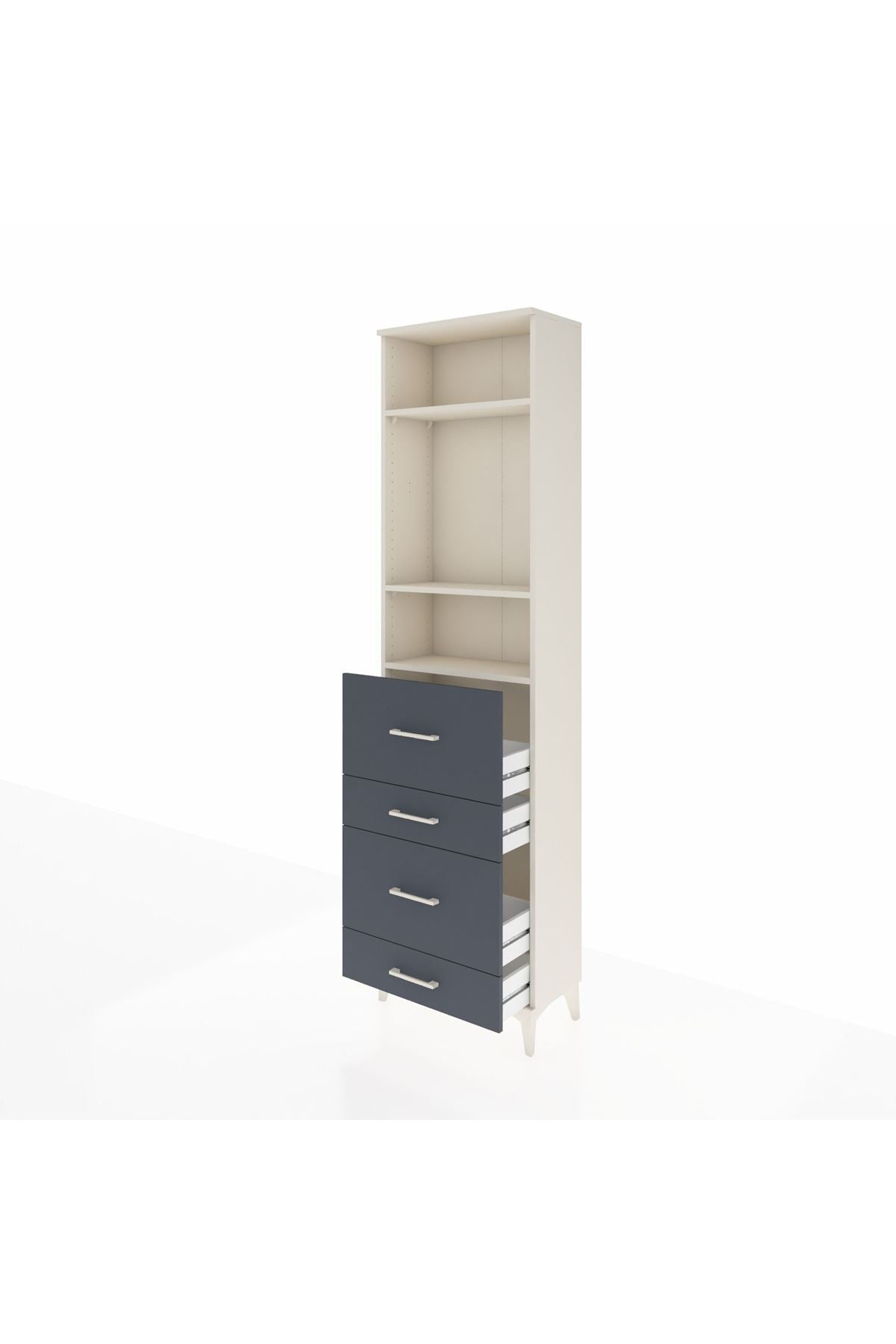 Arges Dolap 3 Raflı 4 Çekmeceli 60x30x221 - S29M135V2A