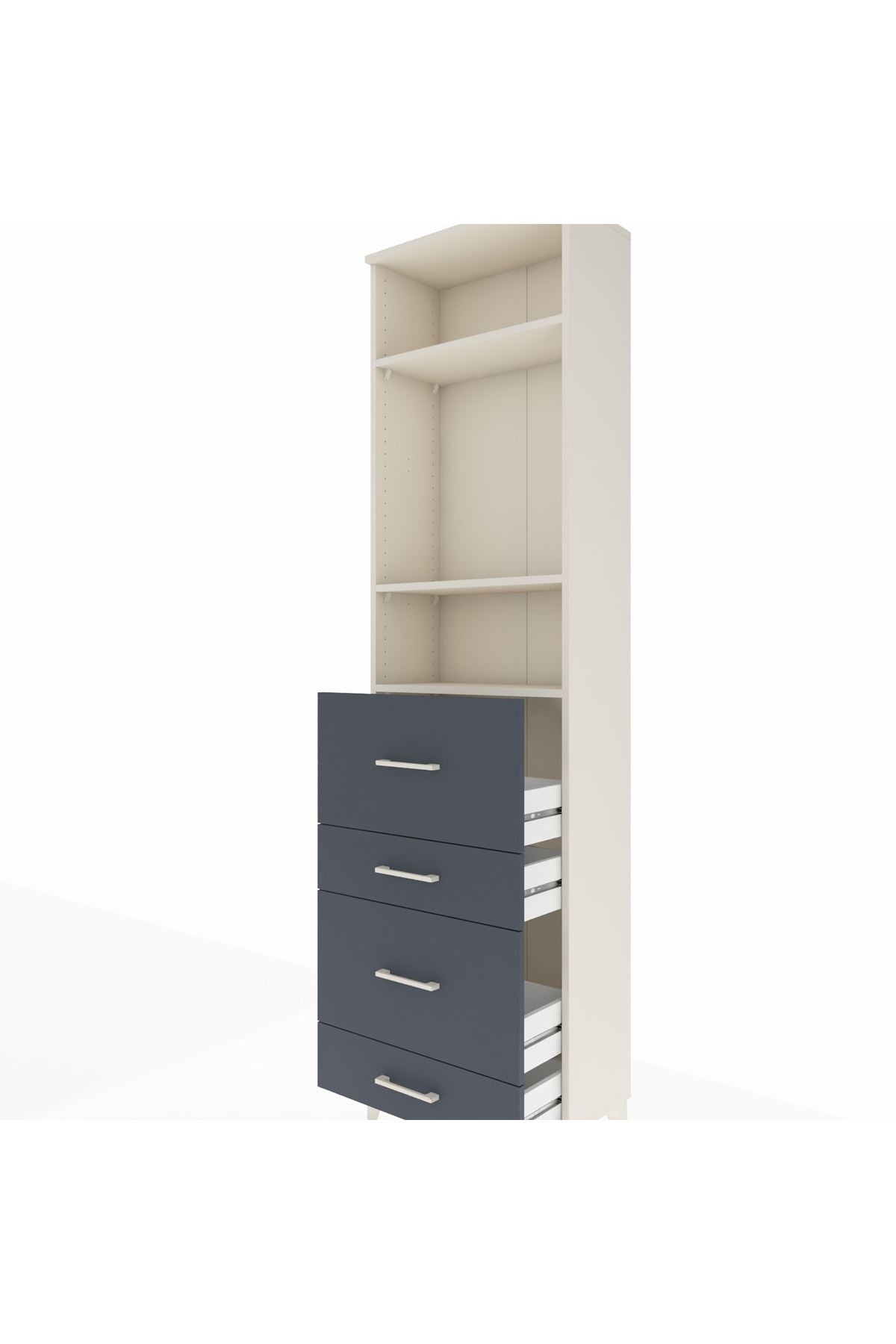 Arges Dolap 3 Raflı 4 Çekmeceli 60x30x221 - S29M135V2A