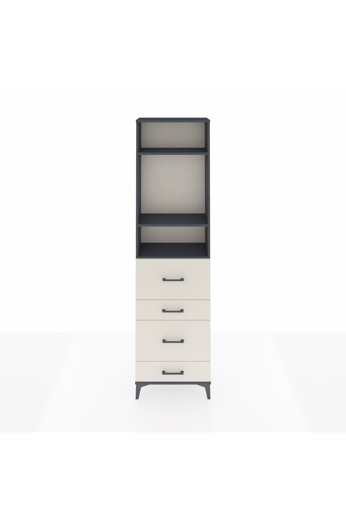 Arges Dolap 3 Raflı 4 Çekmeceli 60x30x221 - S29M135V4A