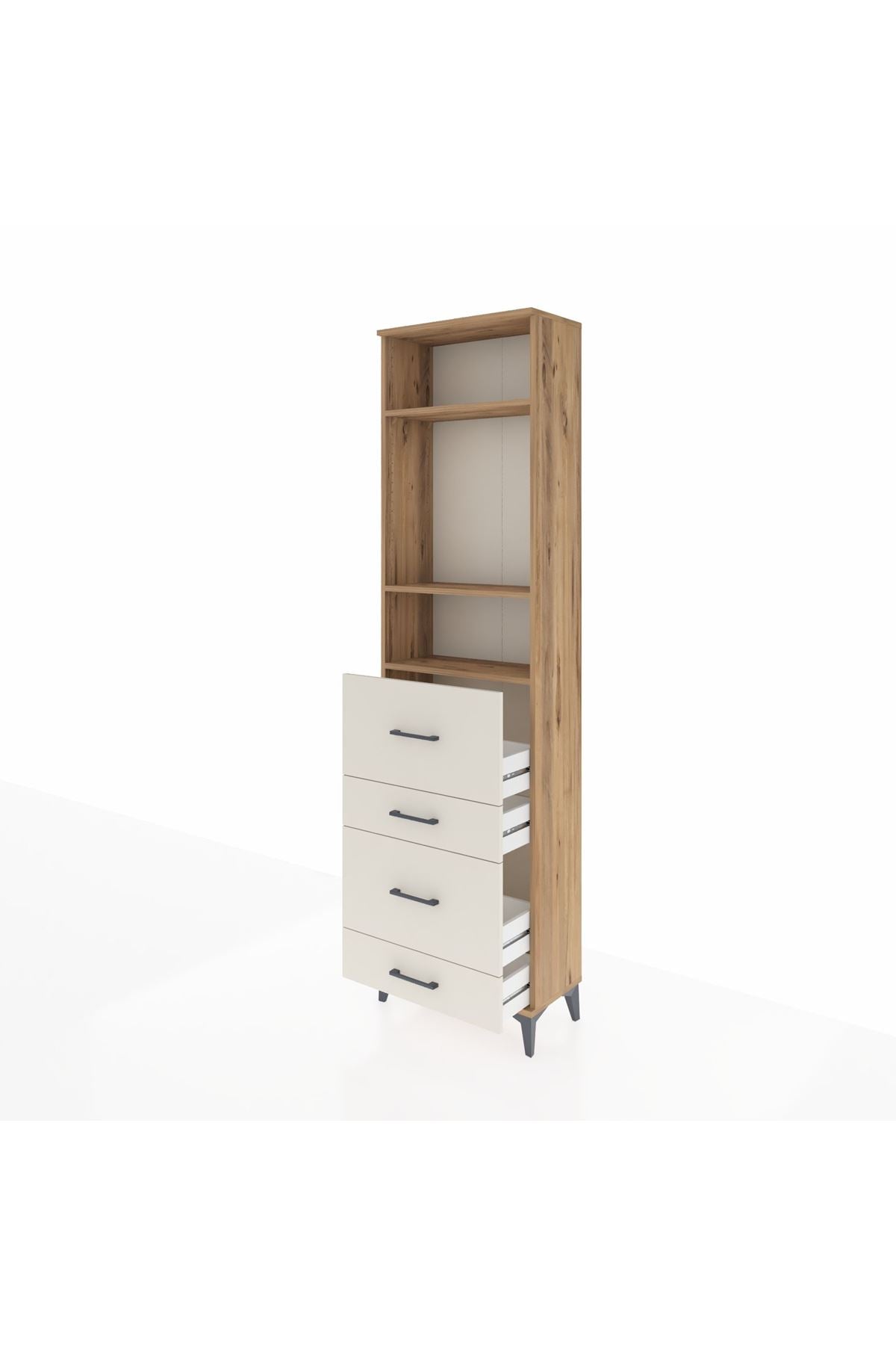 Arges Dolap 3 Raflı 4 Çekmeceli 60x30x221 - S29M135V7A