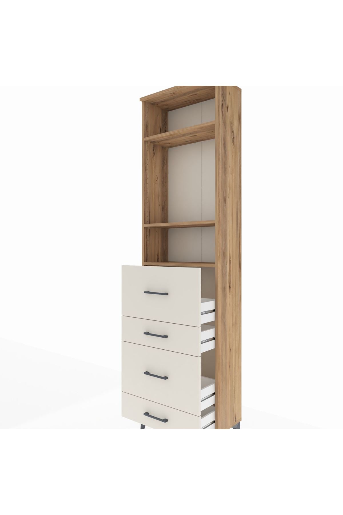 Arges Dolap 3 Raflı 4 Çekmeceli 60x30x221 - S29M135V7A