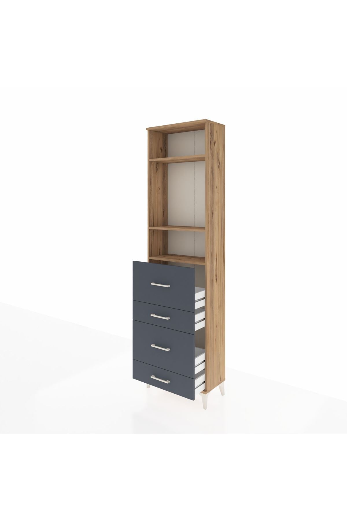 Arges Dolap 3 Raflı 4 Çekmeceli 60x30x221 - S29M135V8A
