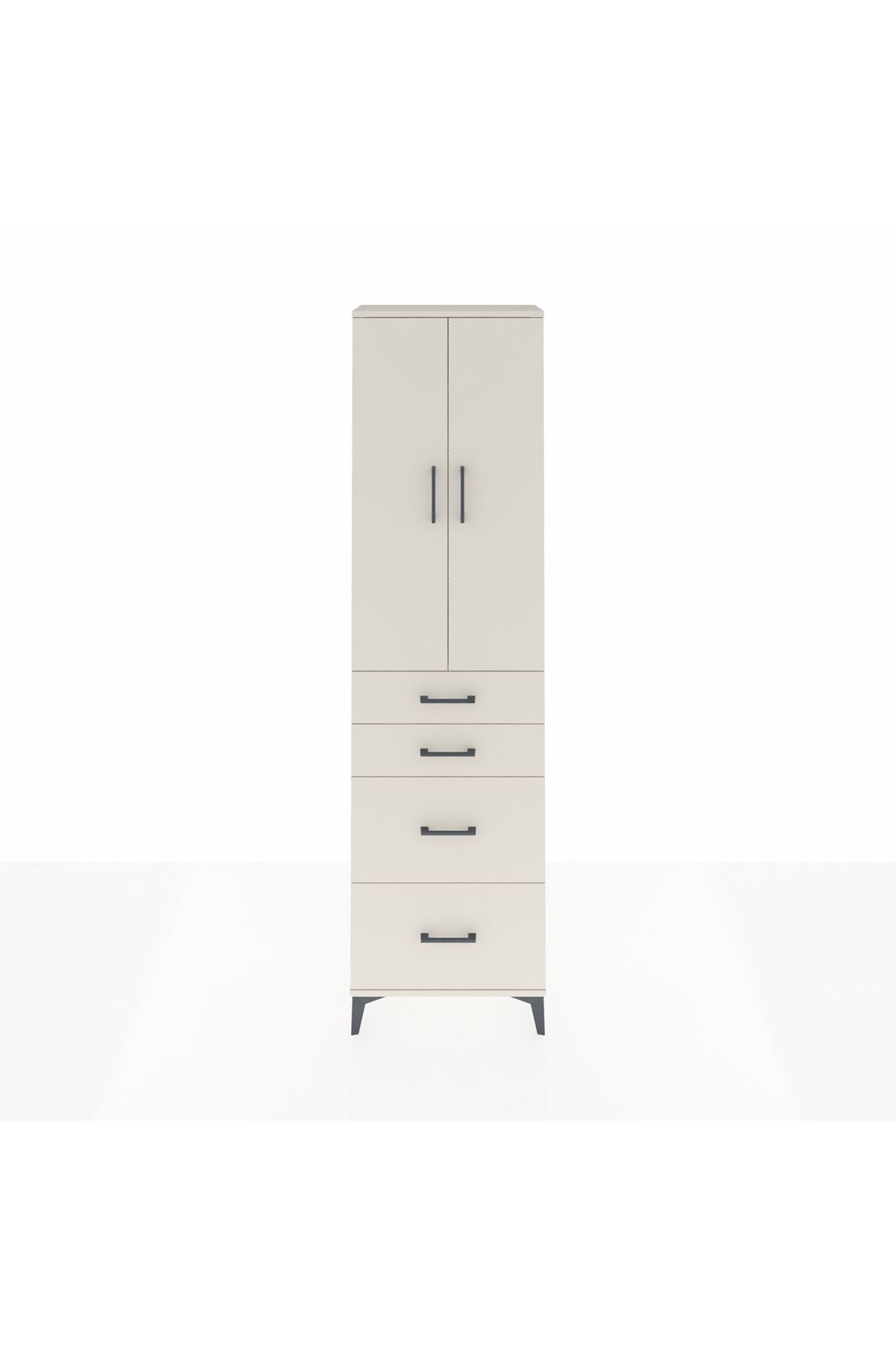 Arges Dolap 2 Raflı 4 Çekmeceli Tek Askılı 60x30x221 - S29M136V1A