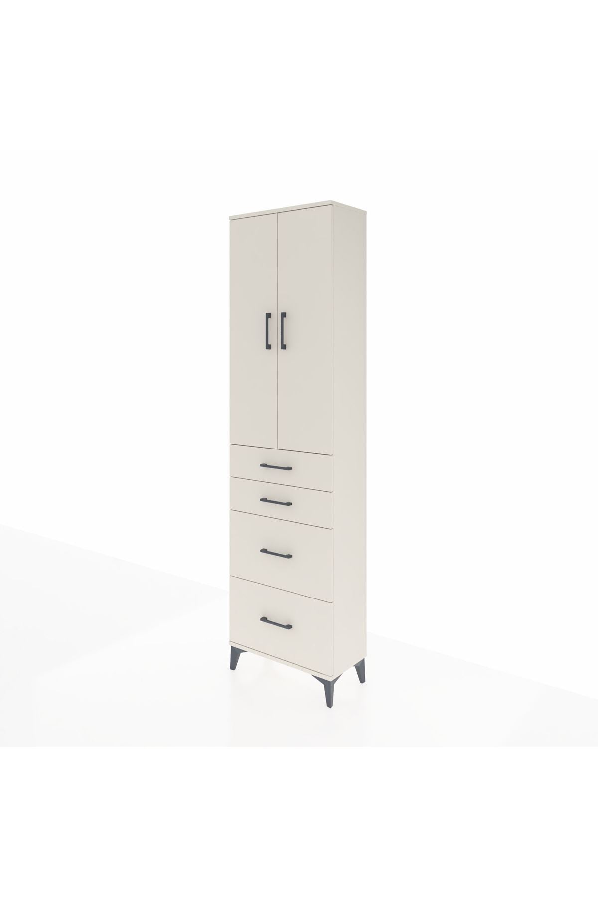 Arges Dolap 2 Raflı 4 Çekmeceli Tek Askılı 60x30x221 - S29M136V1A