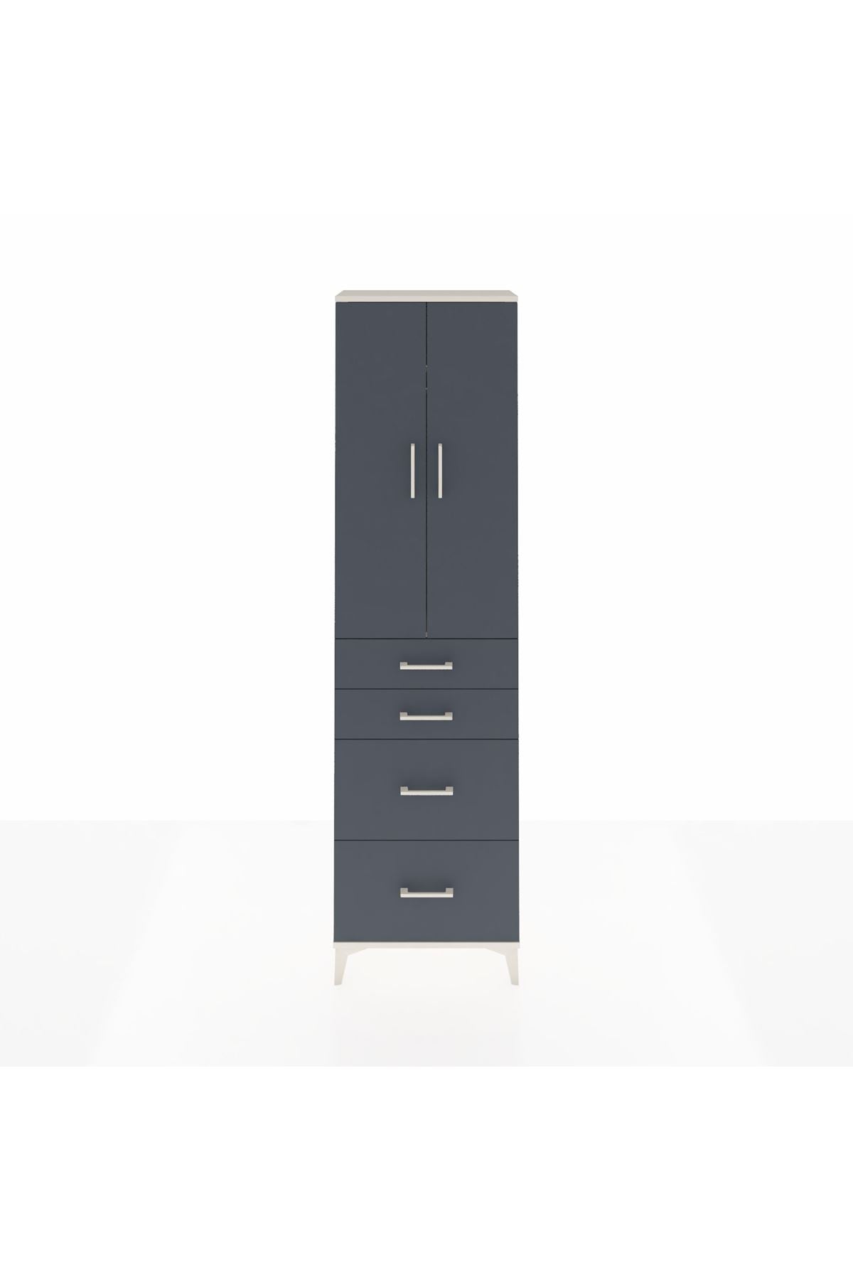 Arges Dolap 2 Raflı 4 Çekmeceli Tek Askılı 60x30x221 - S29M136V2A
