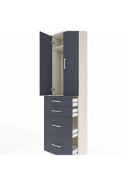 Arges Dolap 2 Raflı 4 Çekmeceli Tek Askılı 60x30x221 - S29M136V2A