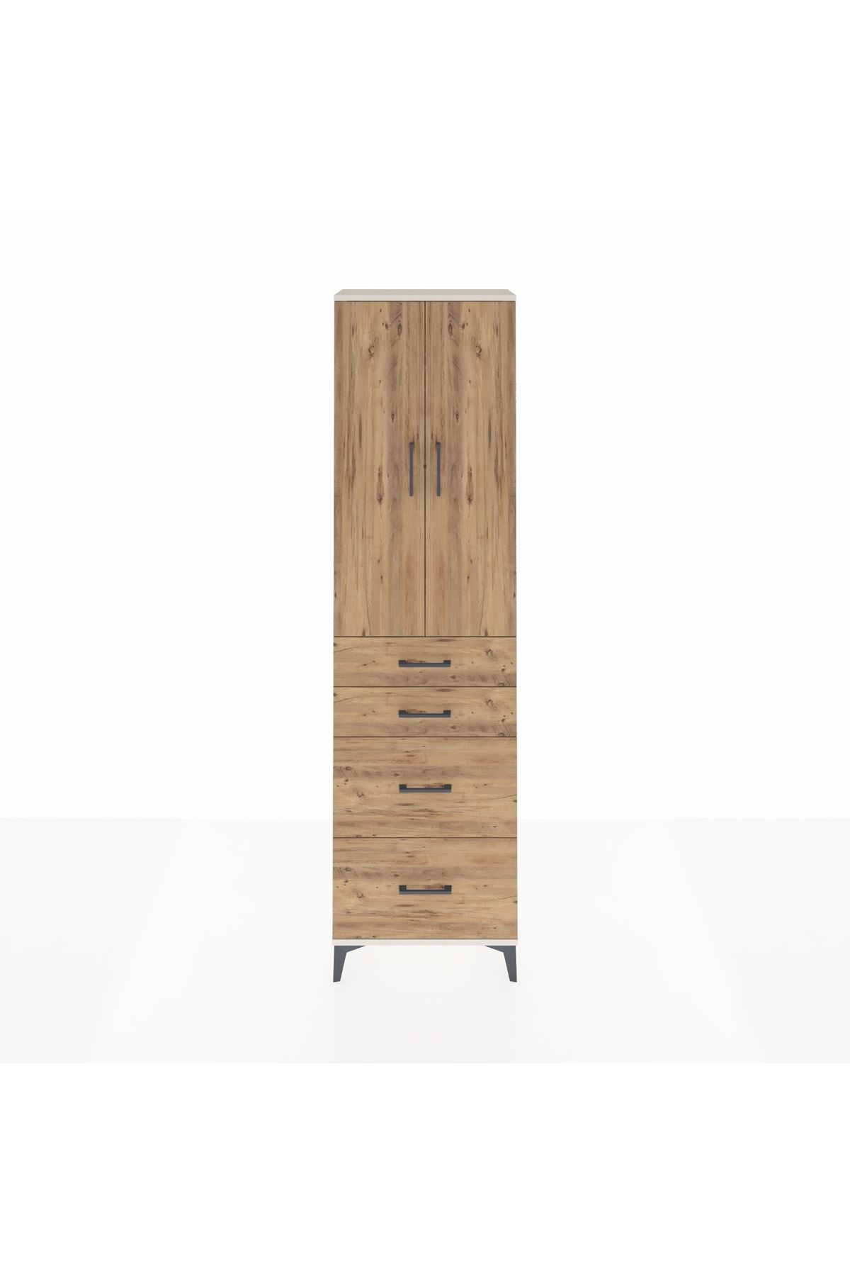 Arges Dolap 2 Raflı 4 Çekmeceli Tek Askılı 60x30x221 - S29M136V3A