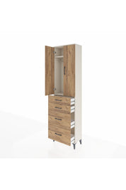 Arges Dolap 2 Raflı 4 Çekmeceli Tek Askılı 60x30x221 - S29M136V3A