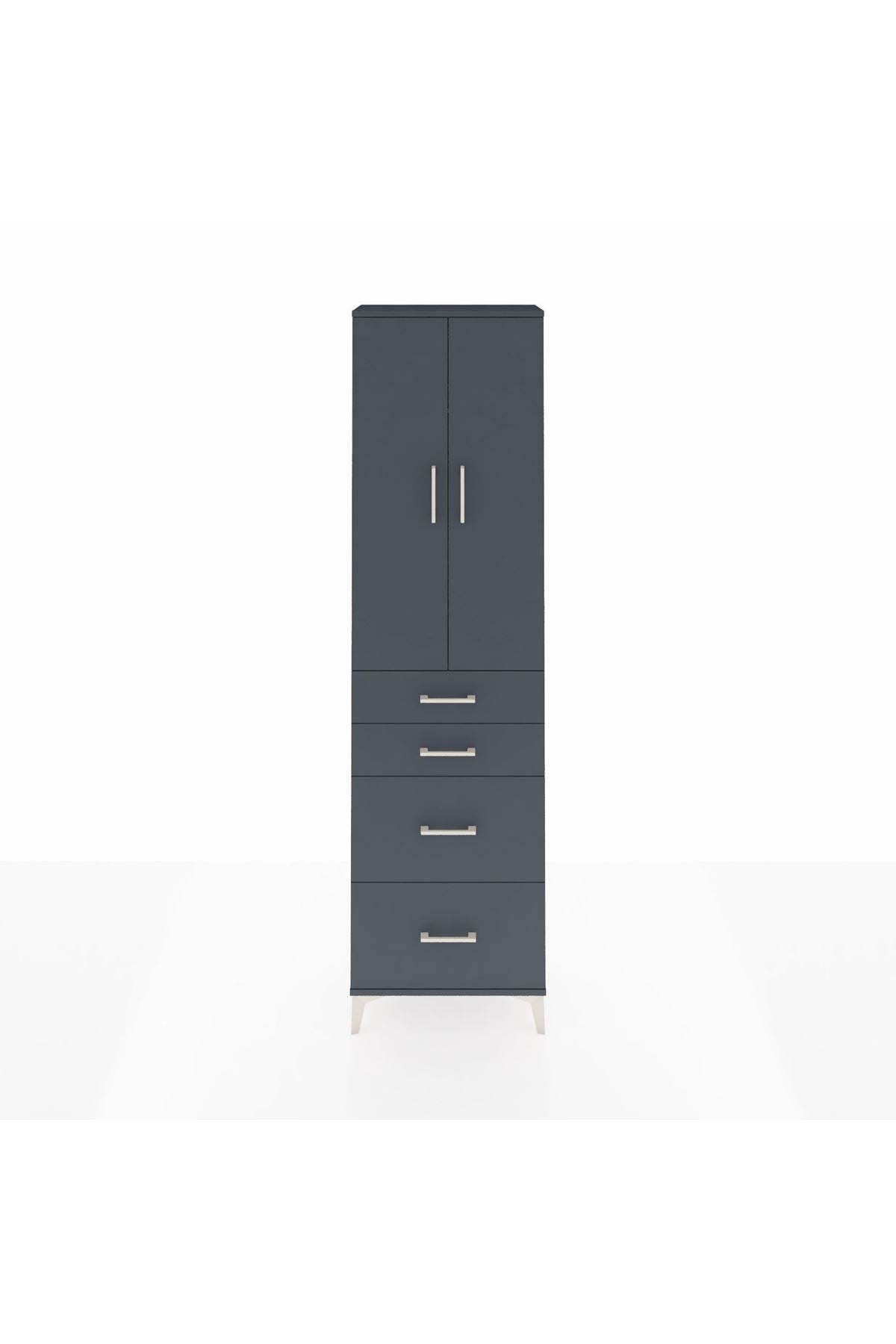 Arges Dolap 2 Raflı 4 Çekmeceli Tek Askılı 60x30x221 - S29M136V5A