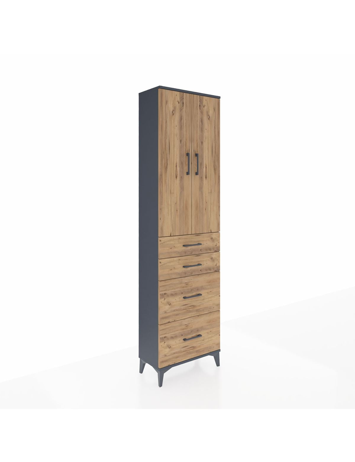 Arges Dolap 2 Raflı 4 Çekmeceli Tek Askılı 60x30x221 - S29M136V6A