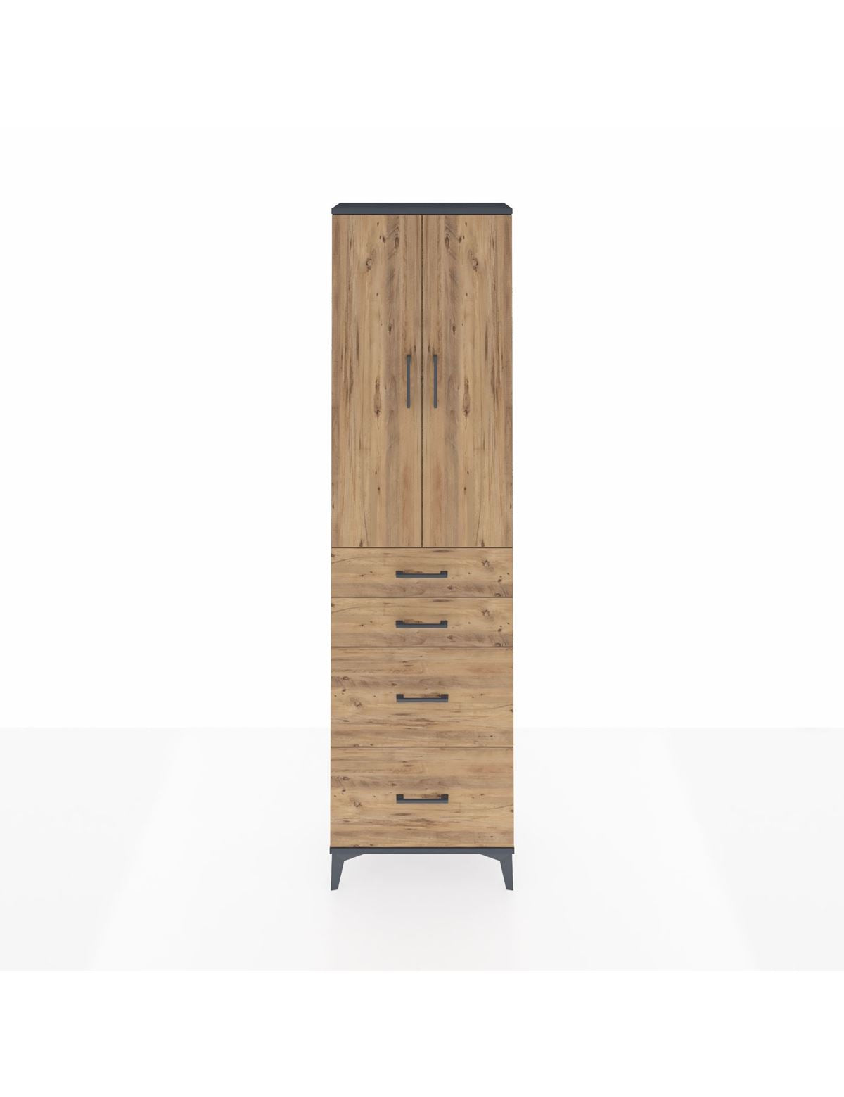 Arges Dolap 2 Raflı 4 Çekmeceli Tek Askılı 60x30x221 - S29M136V6A