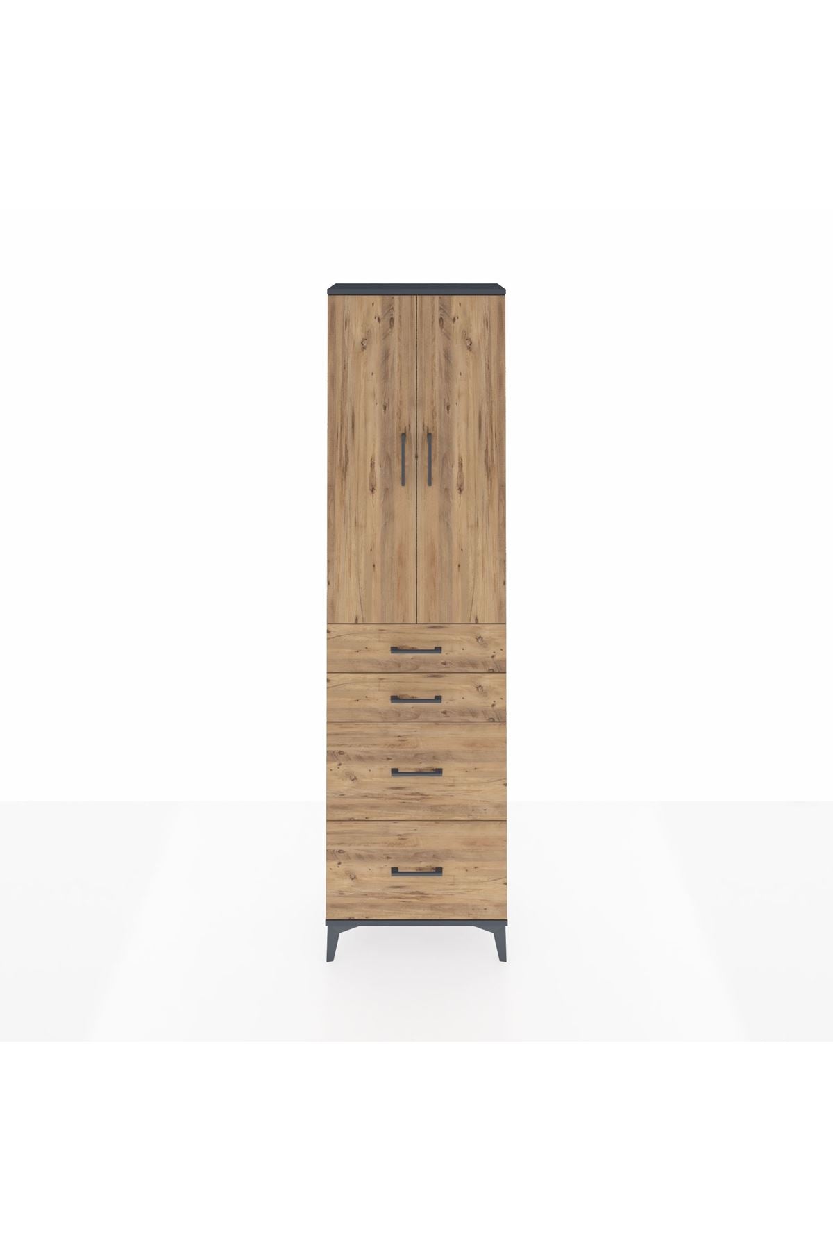 Arges Dolap 2 Raflı 4 Çekmeceli Tek Askılı 60x30x221 - S29M136V6A