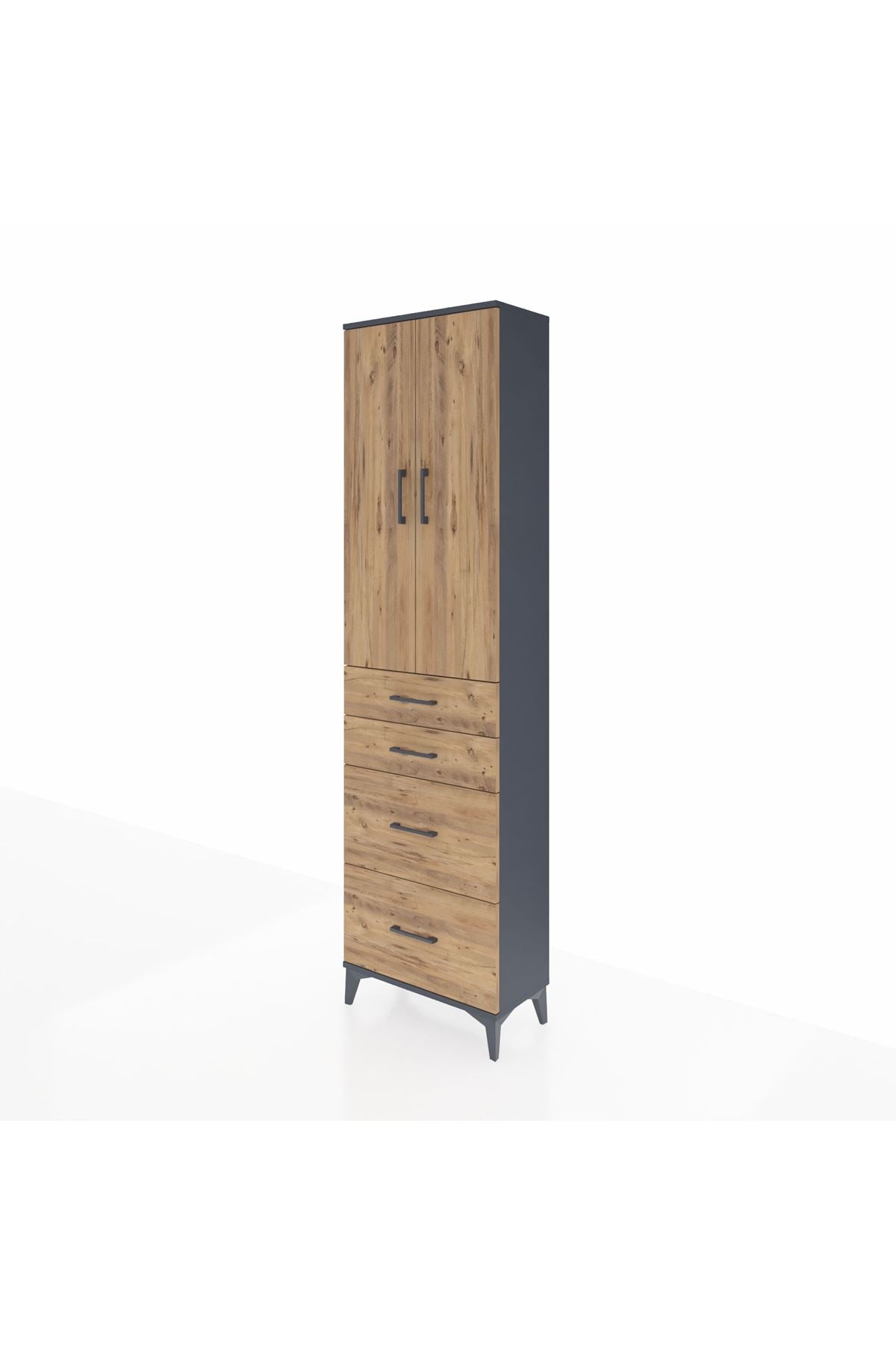 Arges Dolap 2 Raflı 4 Çekmeceli Tek Askılı 60x30x221 - S29M136V6A