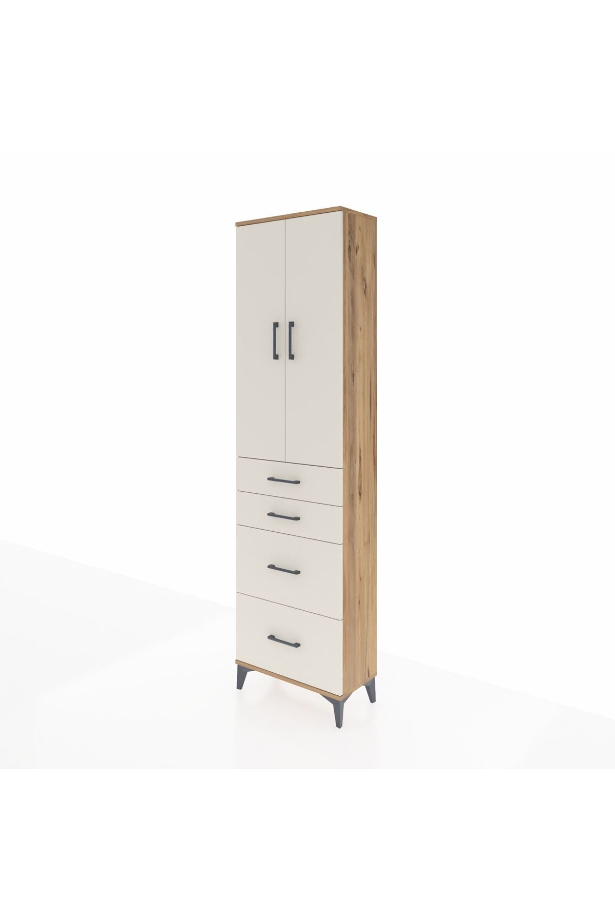 Arges Dolap 2 Raflı 4 Çekmeceli Tek Askılı 60x30x221 - S29M136V7A