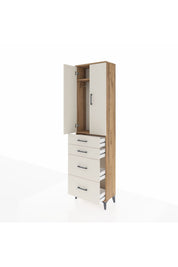 Arges Dolap 2 Raflı 4 Çekmeceli Tek Askılı 60x30x221 - S29M136V7A