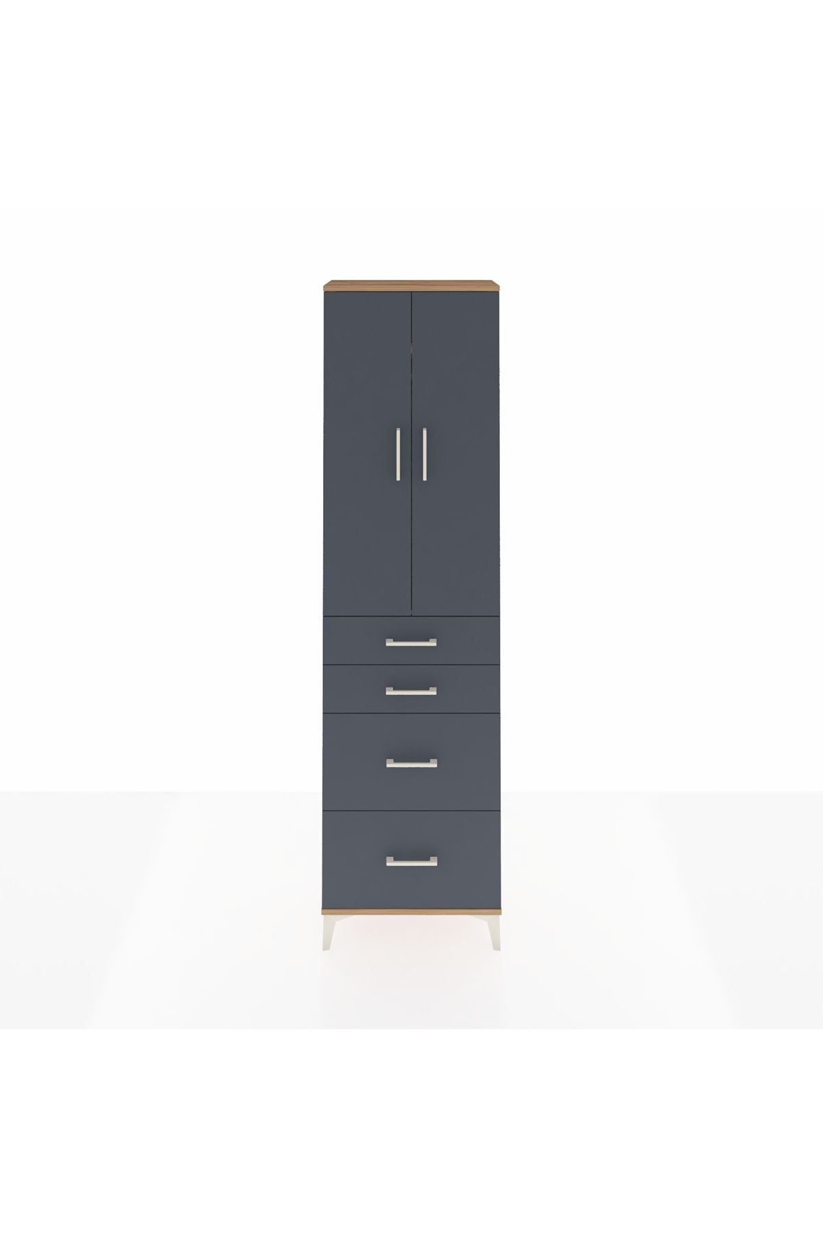 Arges Dolap 2 Raflı 4 Çekmeceli Tek Askılı 60x30x221 - S29M136V8A