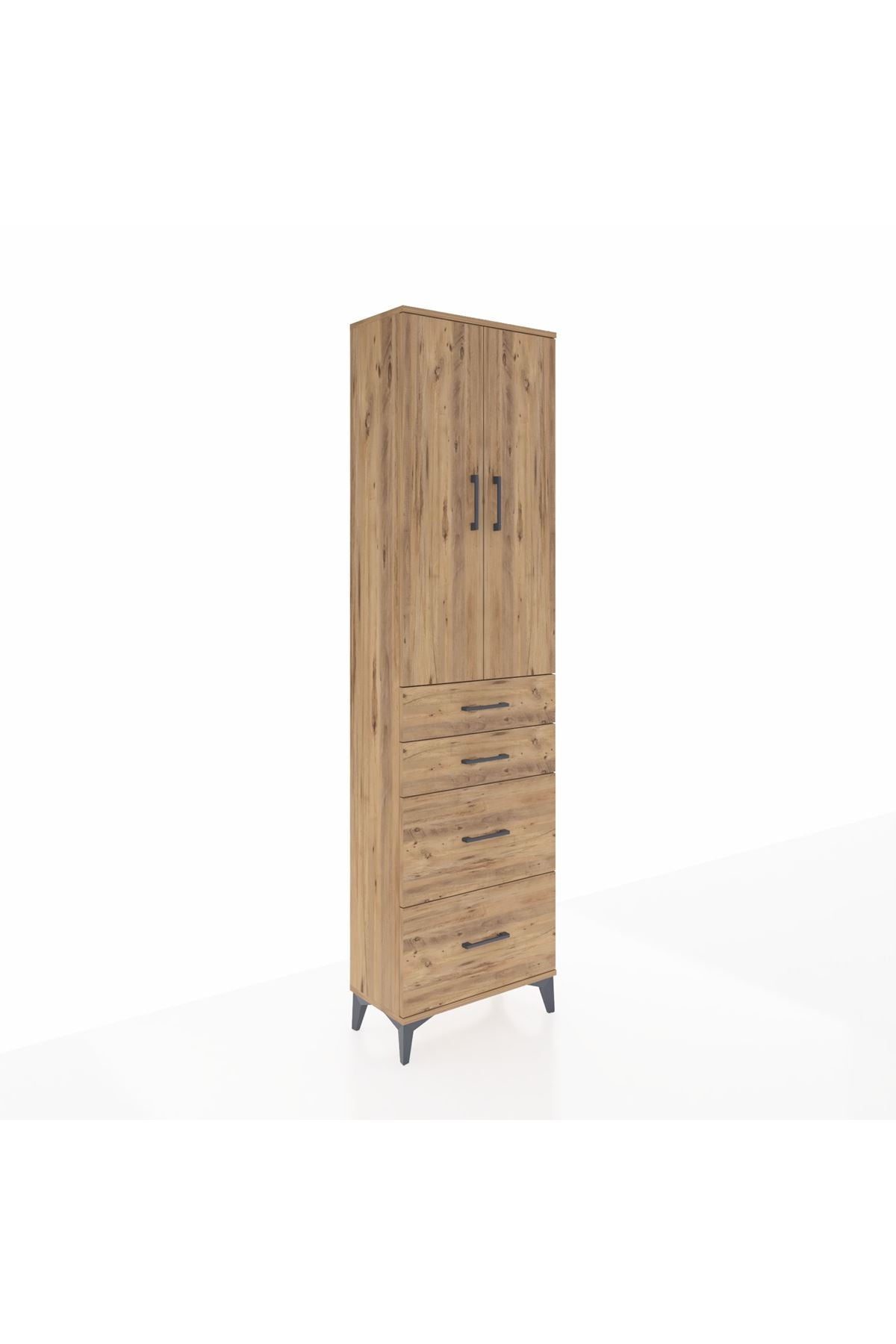 Arges Dolap 2 Raflı 4 Çekmeceli Tek Askılı 60x30x221 - S29M136V9A