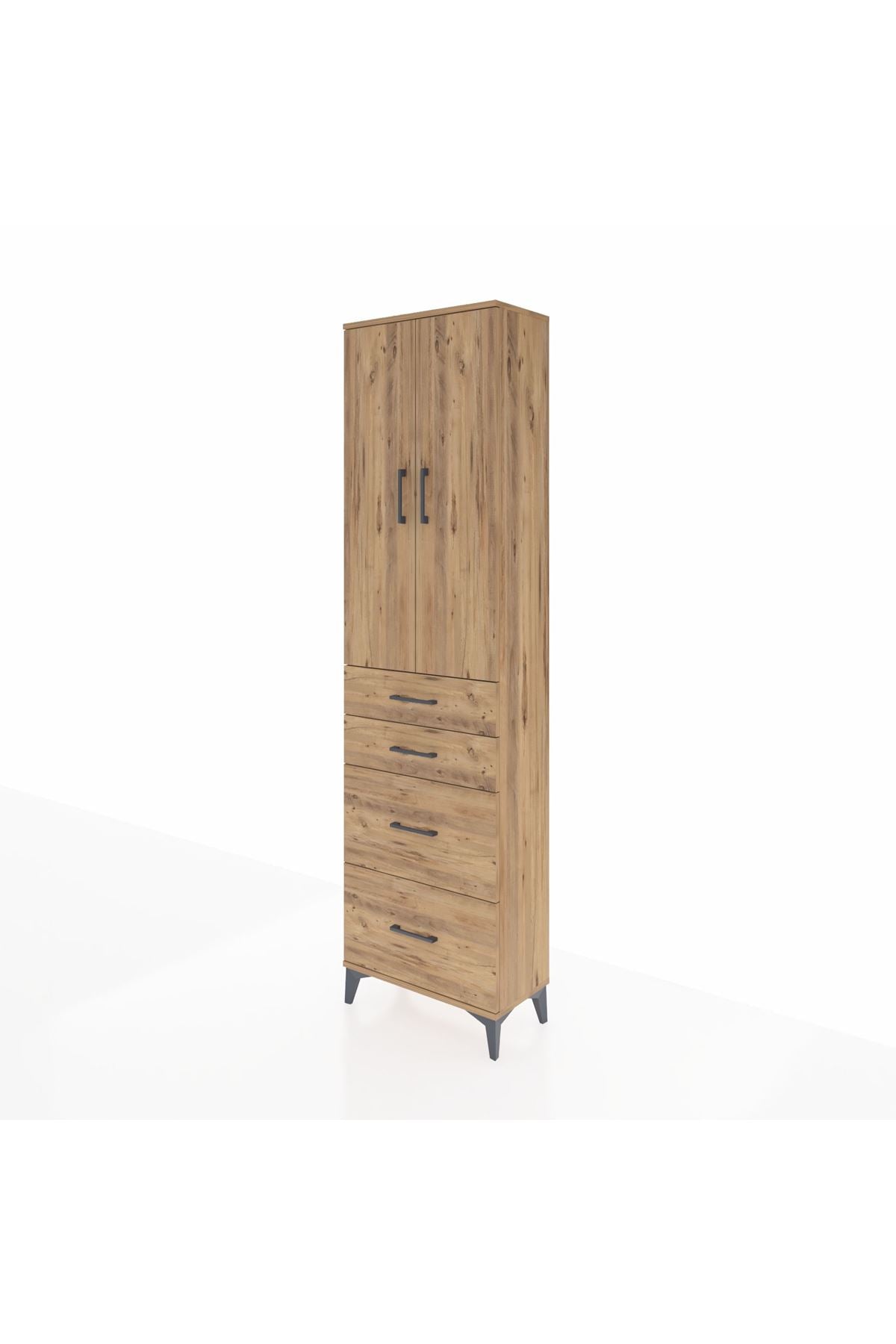 Arges Dolap 2 Raflı 4 Çekmeceli Tek Askılı 60x30x221 - S29M136V9A