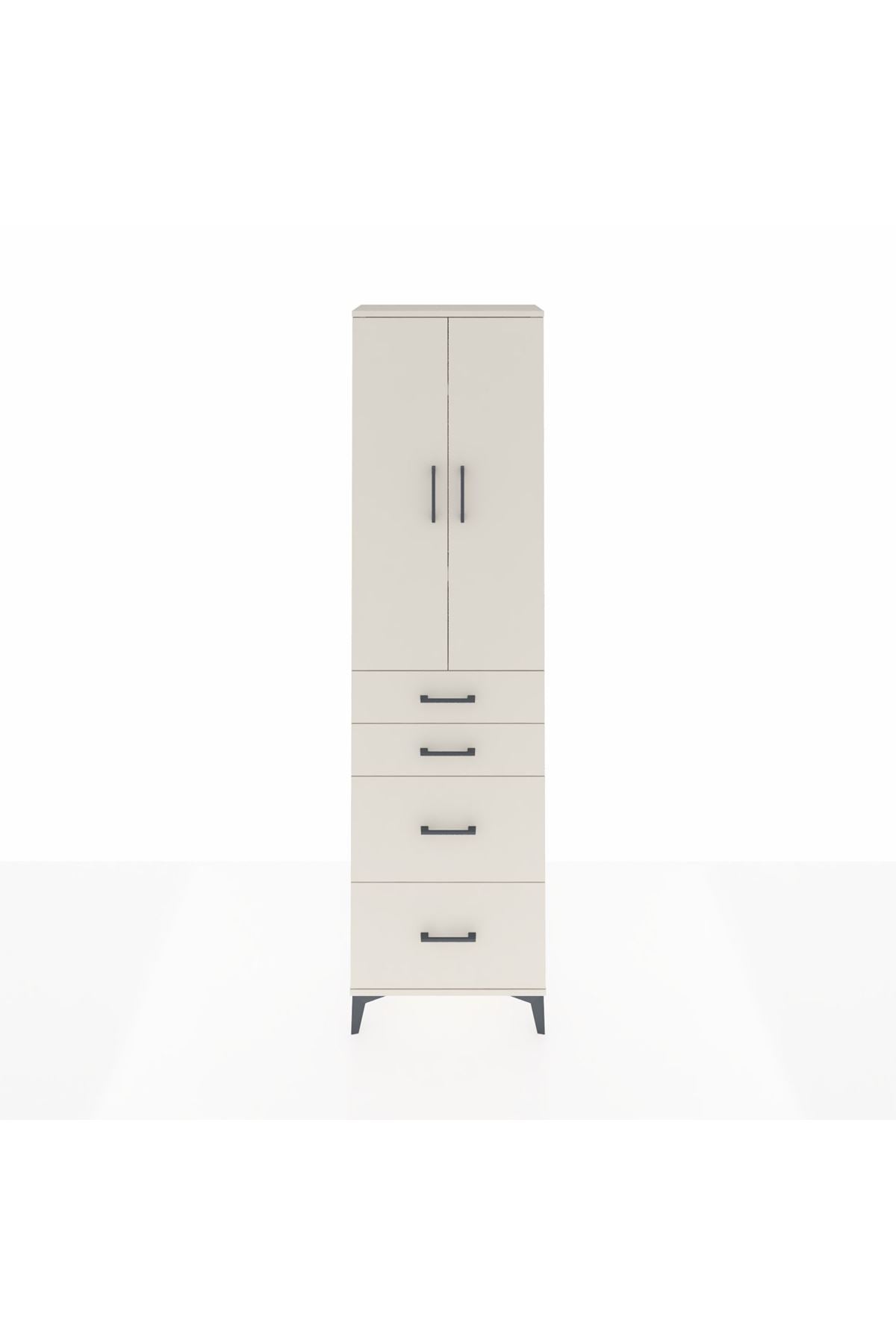 Arges Dolap 3 Raflı 4 Çekmeceli 2 Kapaklı 60x30x221 - S29M137V1A