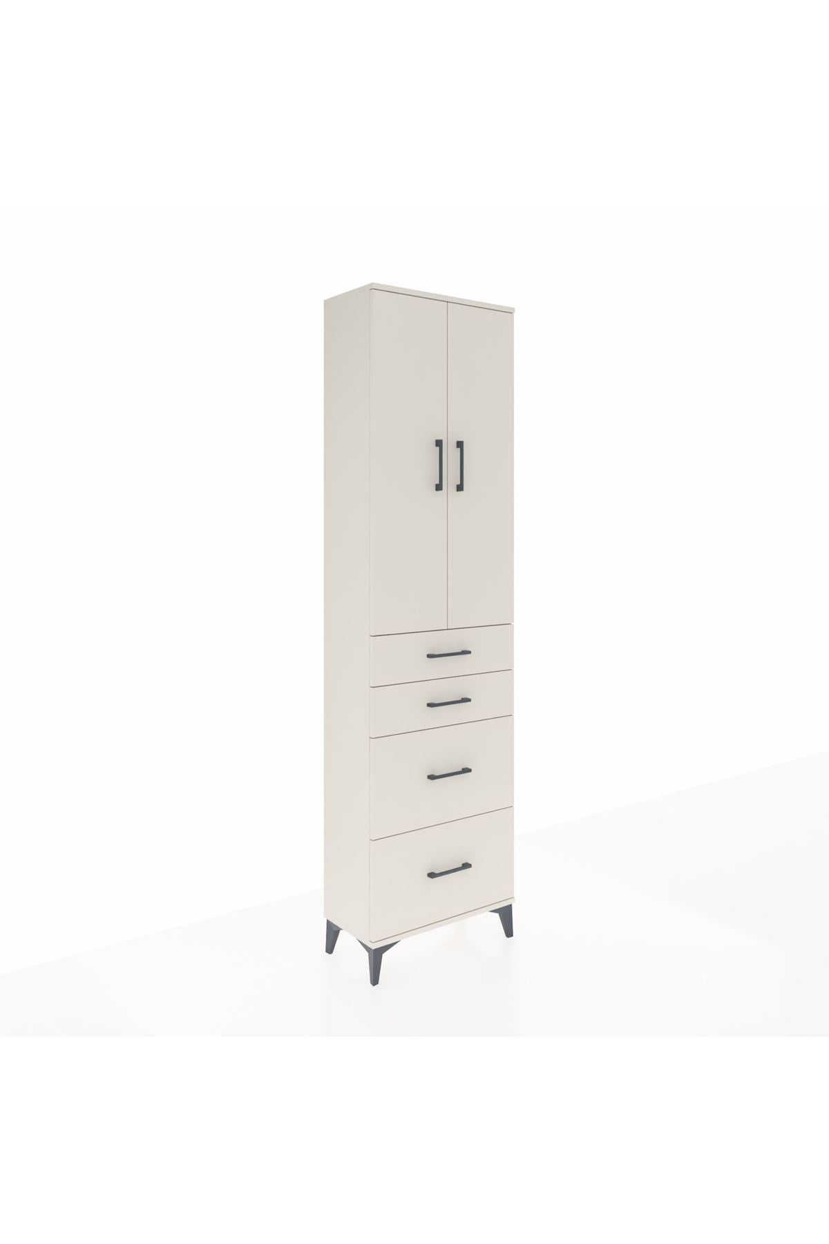 Arges Dolap 3 Raflı 4 Çekmeceli 2 Kapaklı 60x30x221 - S29M137V1A