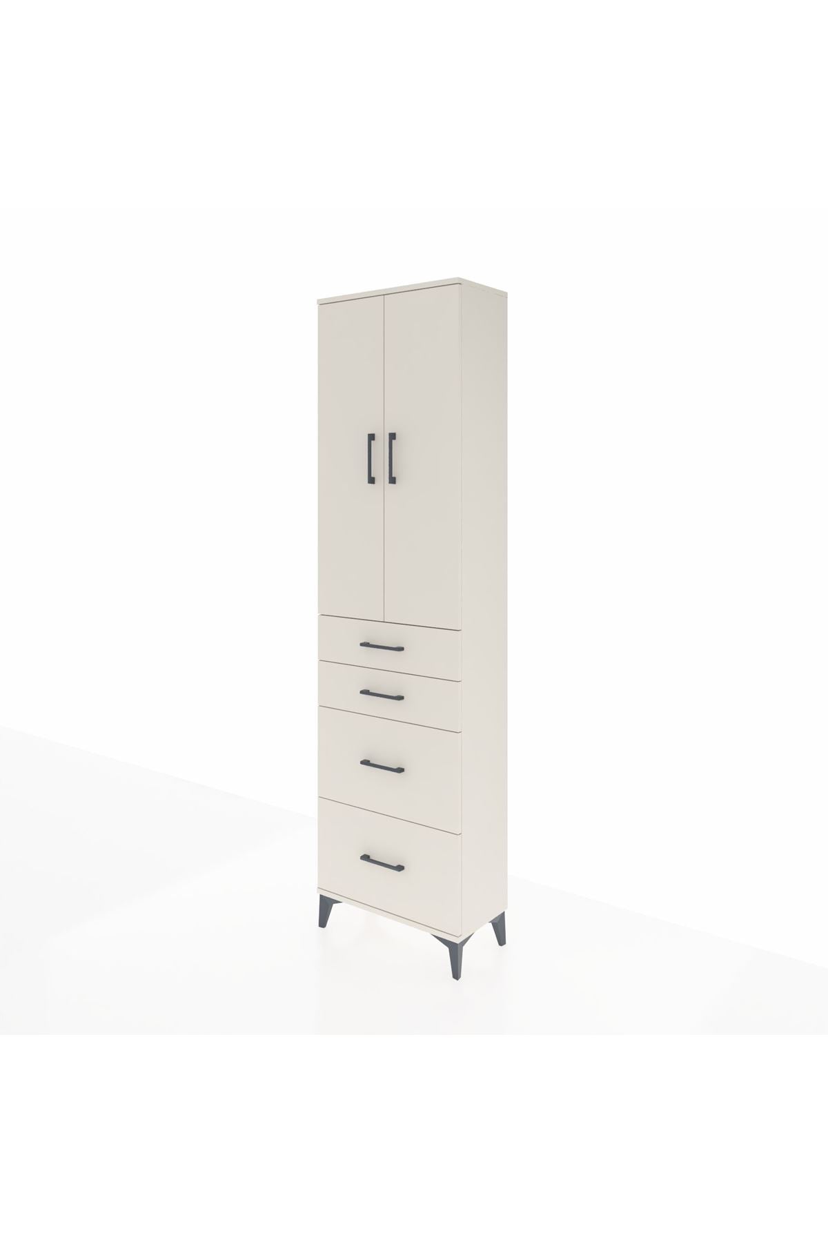 Arges Dolap 3 Raflı 4 Çekmeceli 2 Kapaklı 60x30x221 - S29M137V1A