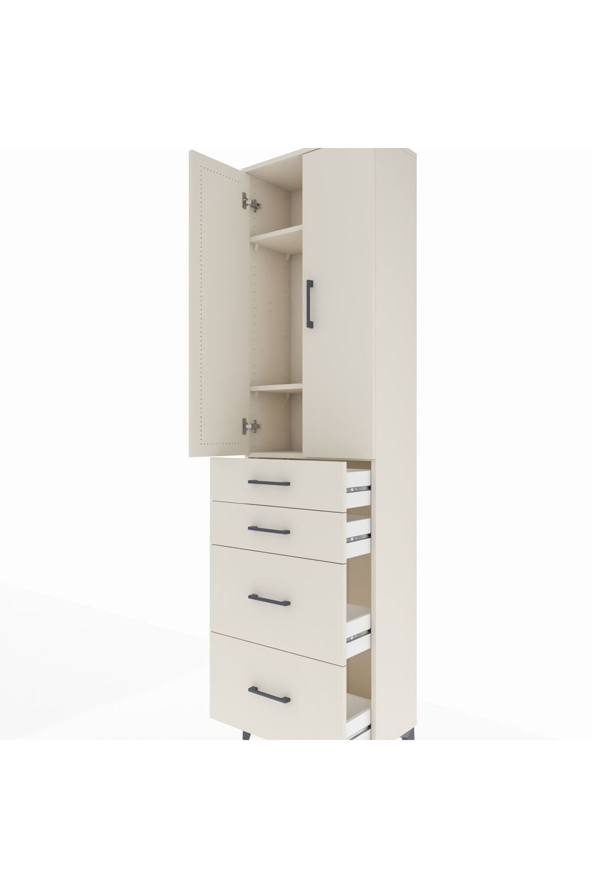 Arges Dolap 3 Raflı 4 Çekmeceli 2 Kapaklı 60x30x221 - S29M137V1A