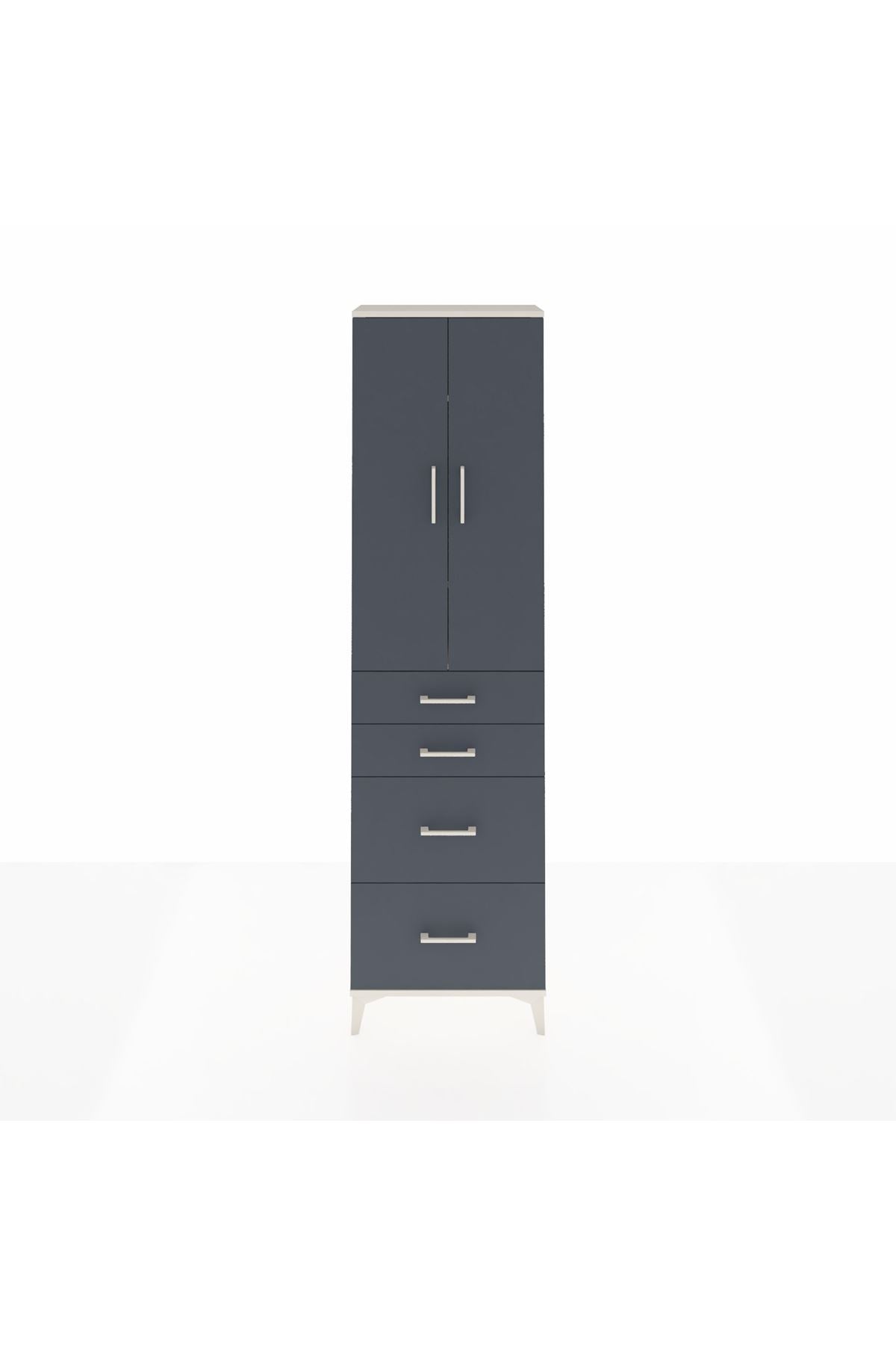 Arges Dolap 3 Raflı 4 Çekmeceli 2 Kapaklı 60x30x221 - S29M137V2A