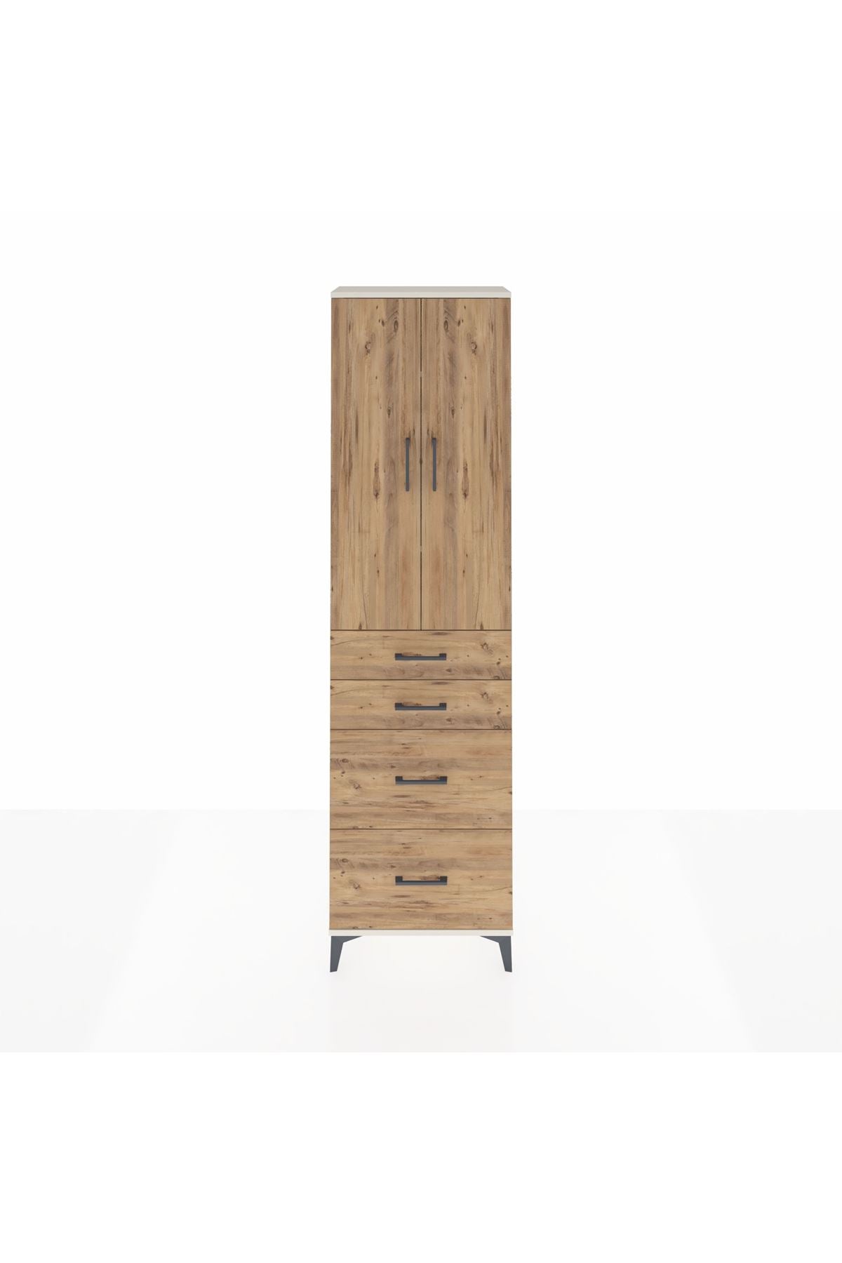 Arges Dolap 3 Raflı 4 Çekmeceli 2 Kapaklı 60x30x221 - S29M137V3A