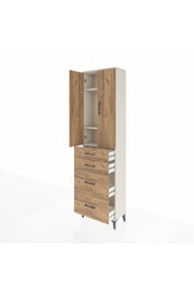 Arges Dolap 3 Raflı 4 Çekmeceli 2 Kapaklı 60x30x221 - S29M137V3A