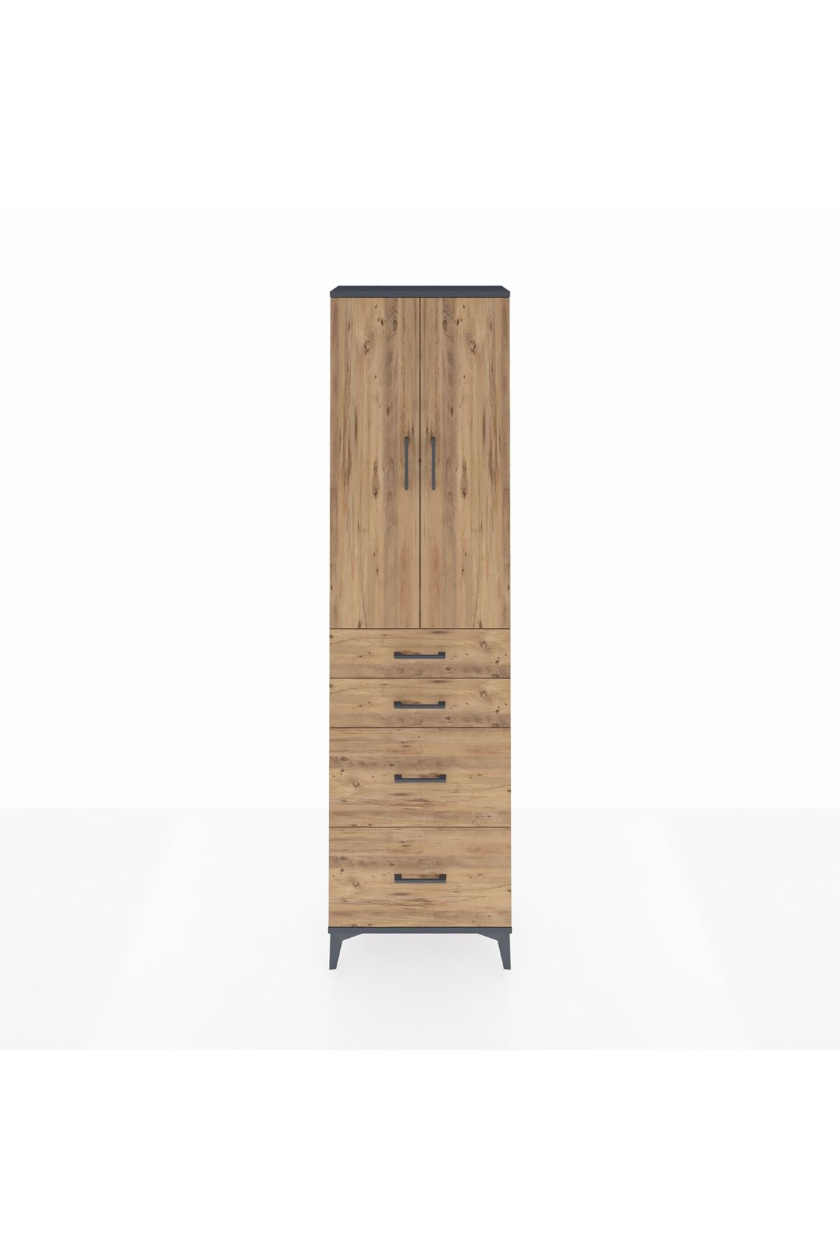 Arges Dolap 3 Raflı 4 Çekmeceli 2 Kapaklı 60x30x221 - S29M137V6A