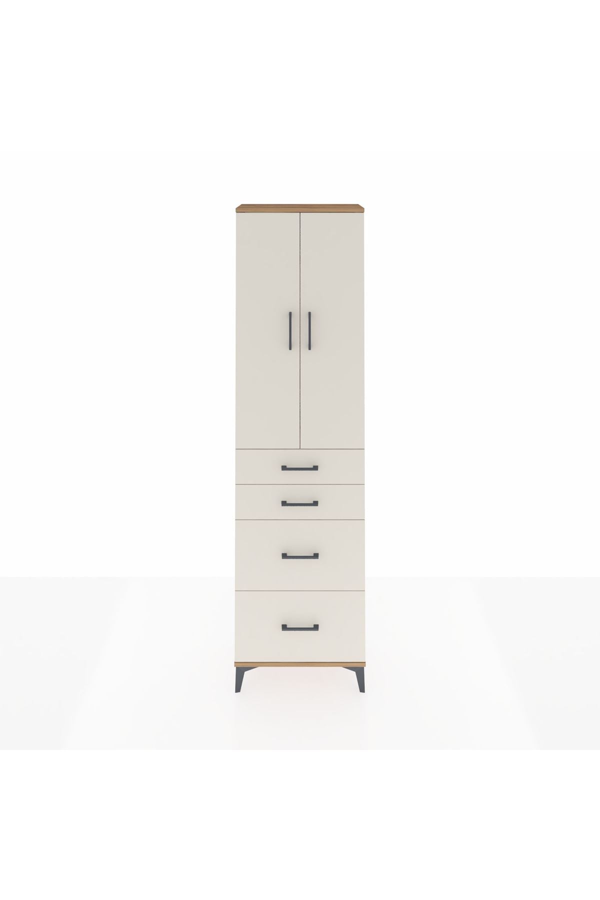 Arges Dolap 3 Raflı 4 Çekmeceli 2 Kapaklı 60x30x221 - S29M137V7A